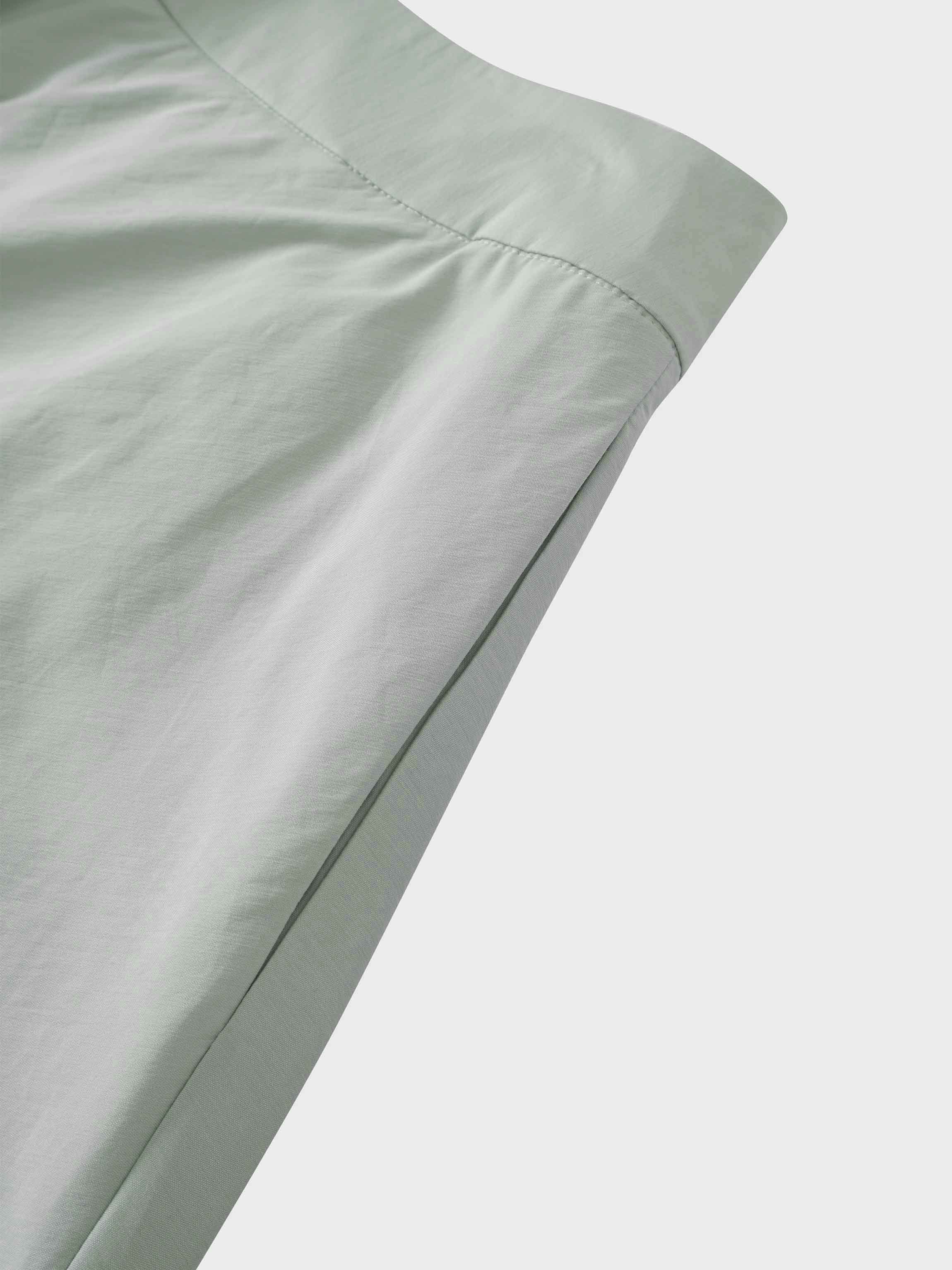 Elastic Back Maxi Cotton Blend Skirt-Dusty Mint