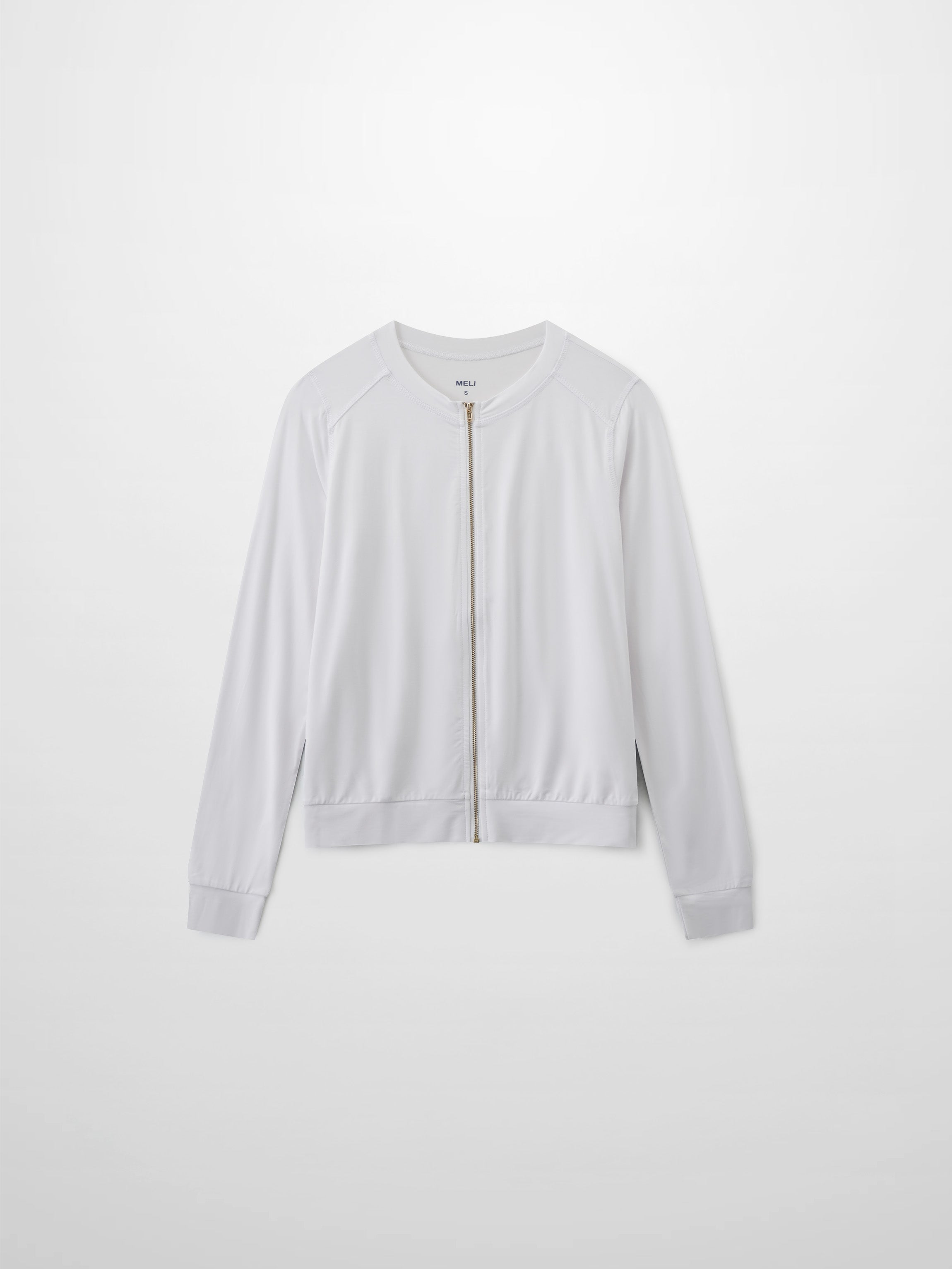 Modal Zip Up Bomber-White