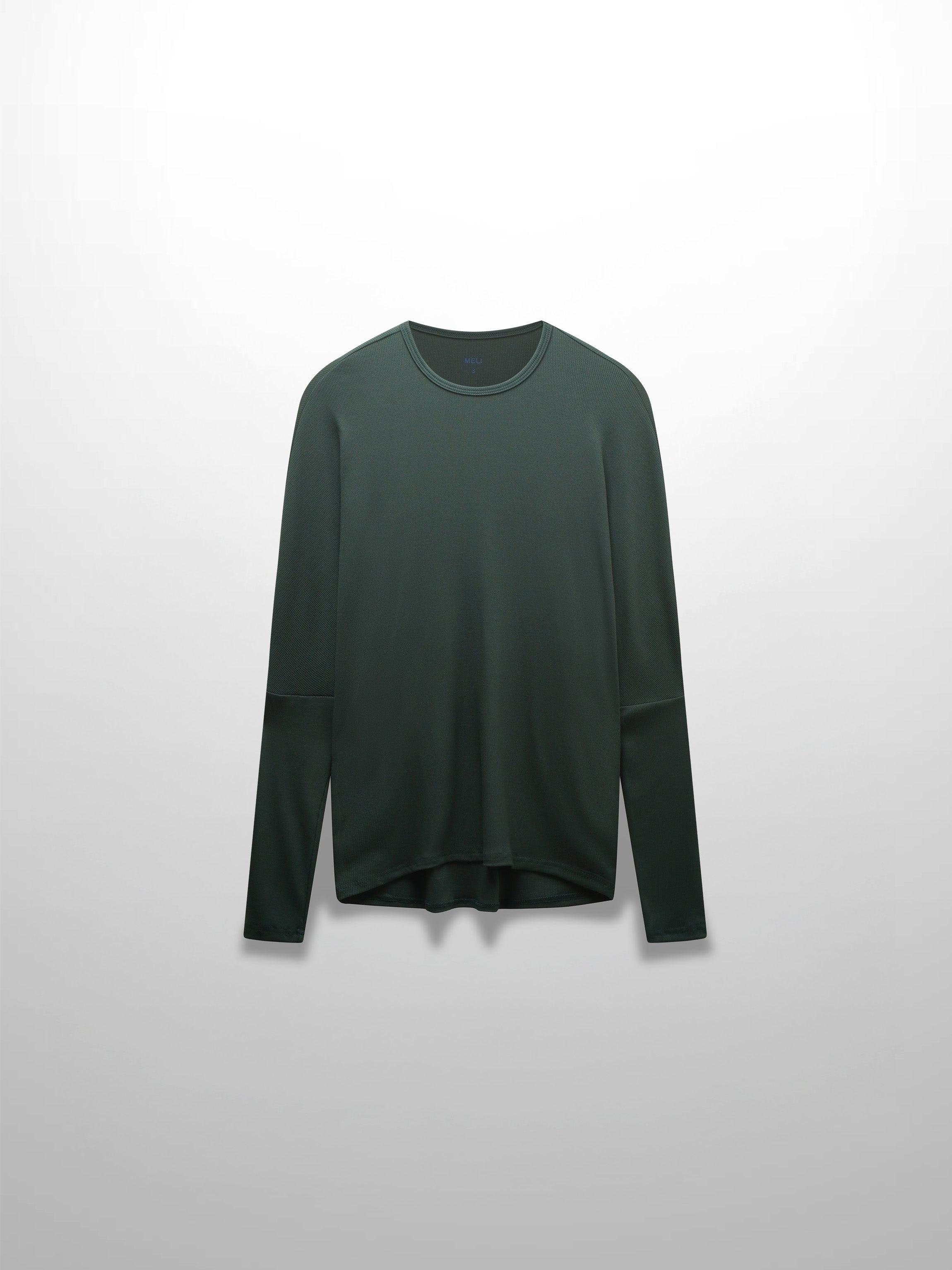 CREW RIBBED DOLMAN-EMERALD GREEN