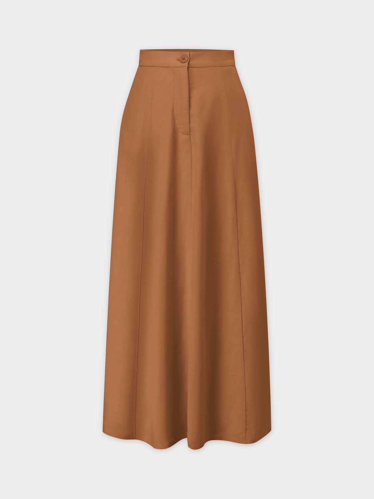 A-Line Seamed Skirt-Brown