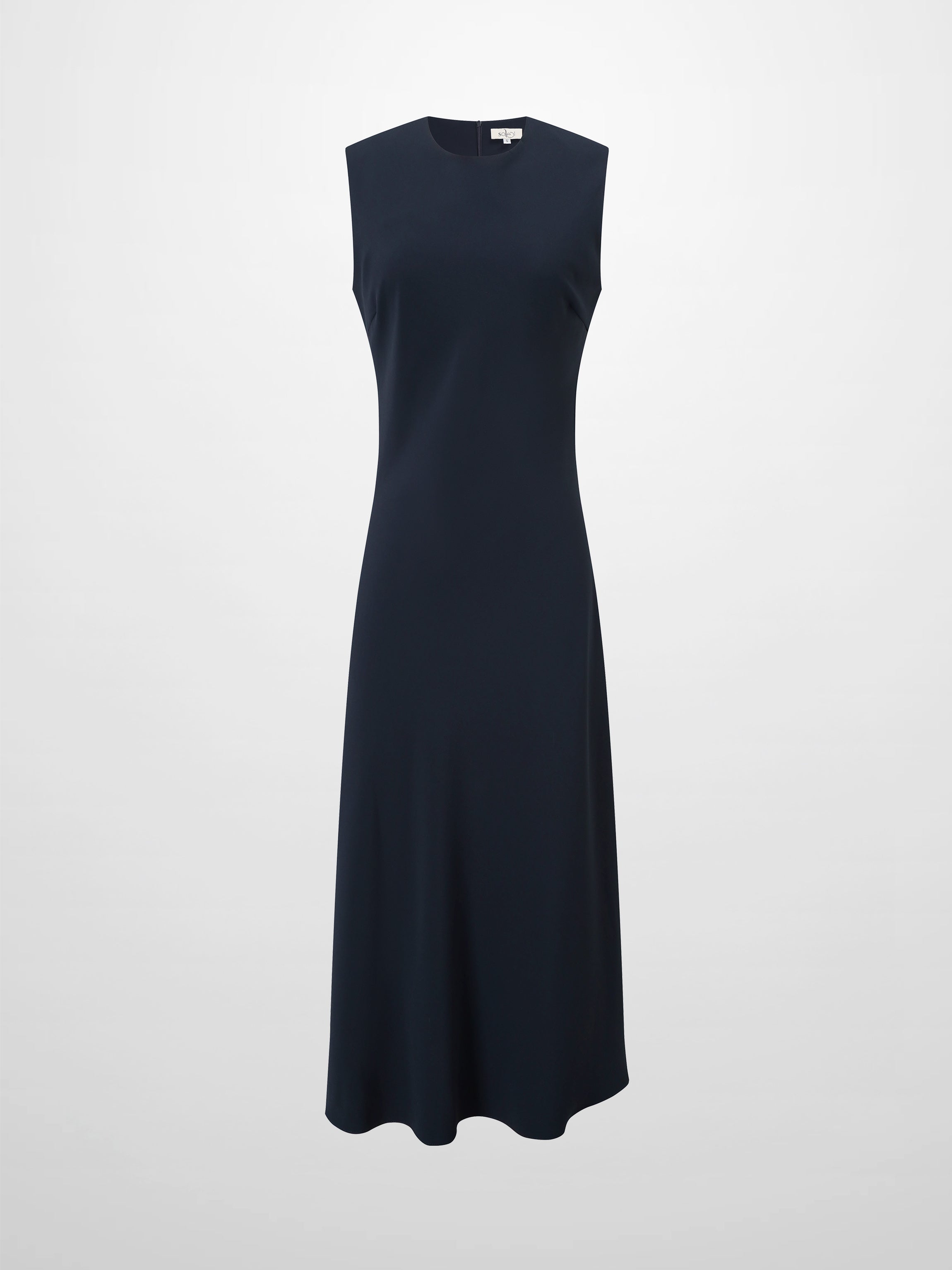 Crepe Slip Dress-Navy