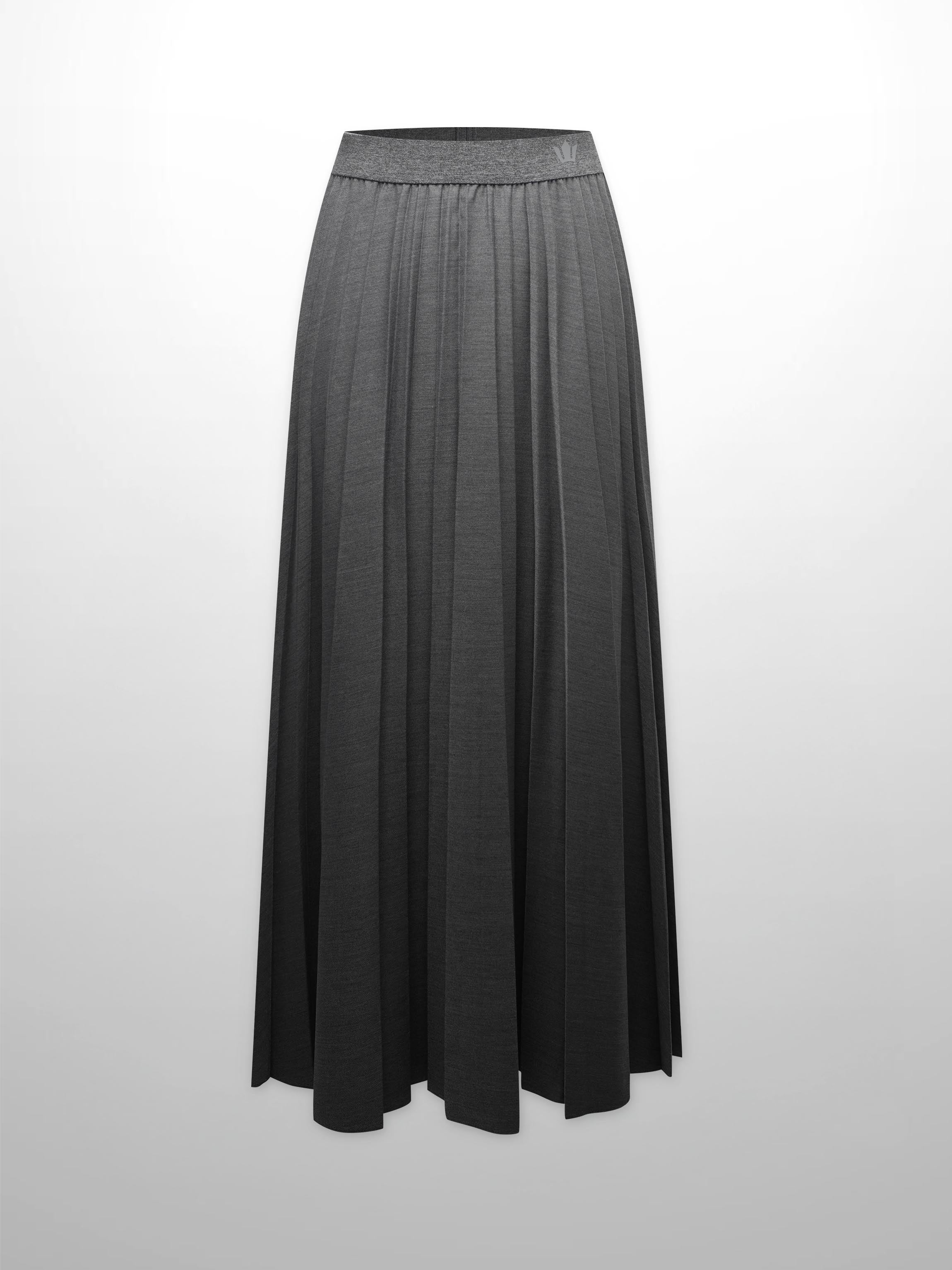 PLEATED SKIRT 35"-BLACK DENIM