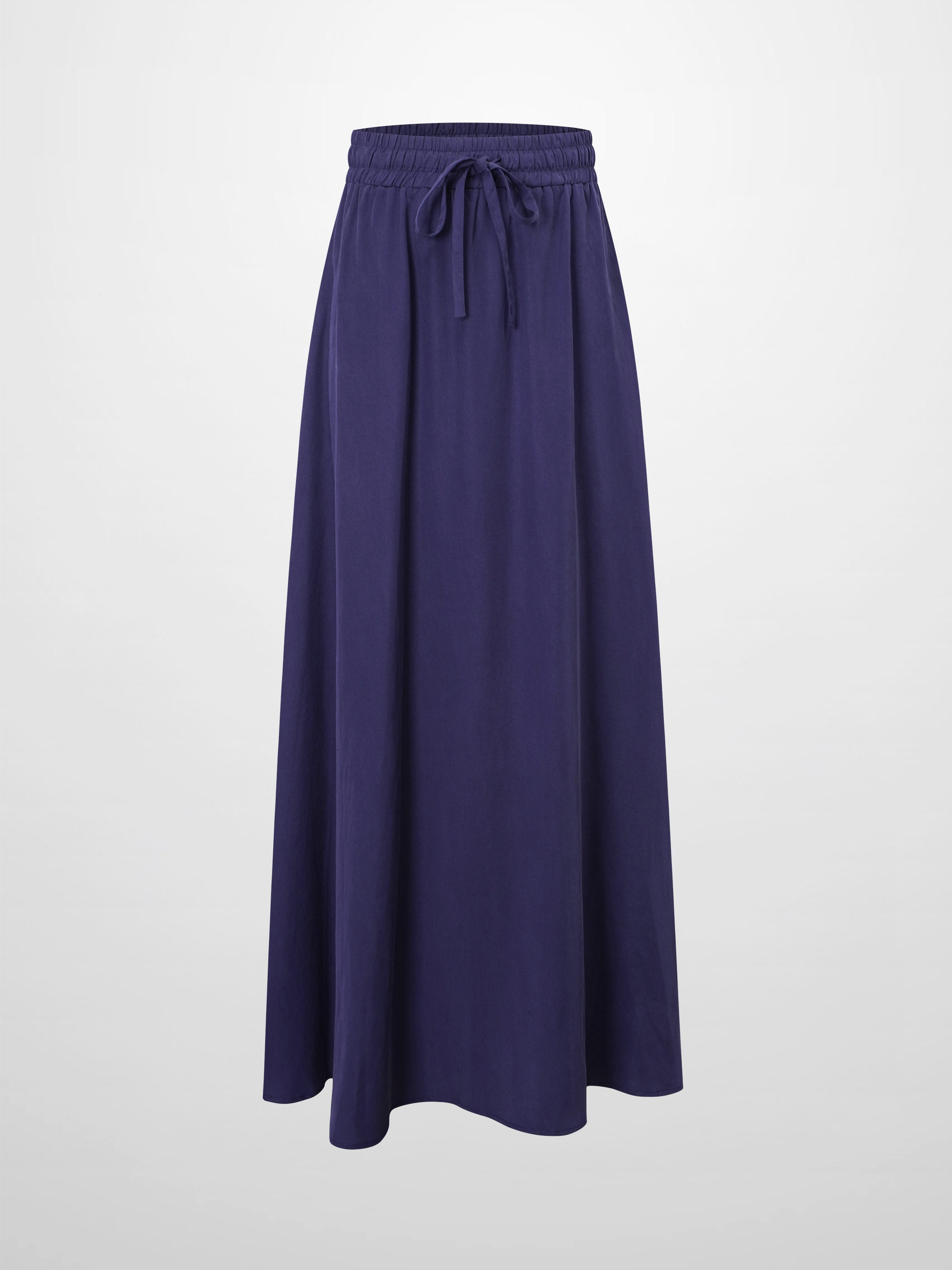 Drawstring Circle Skirt-Navy