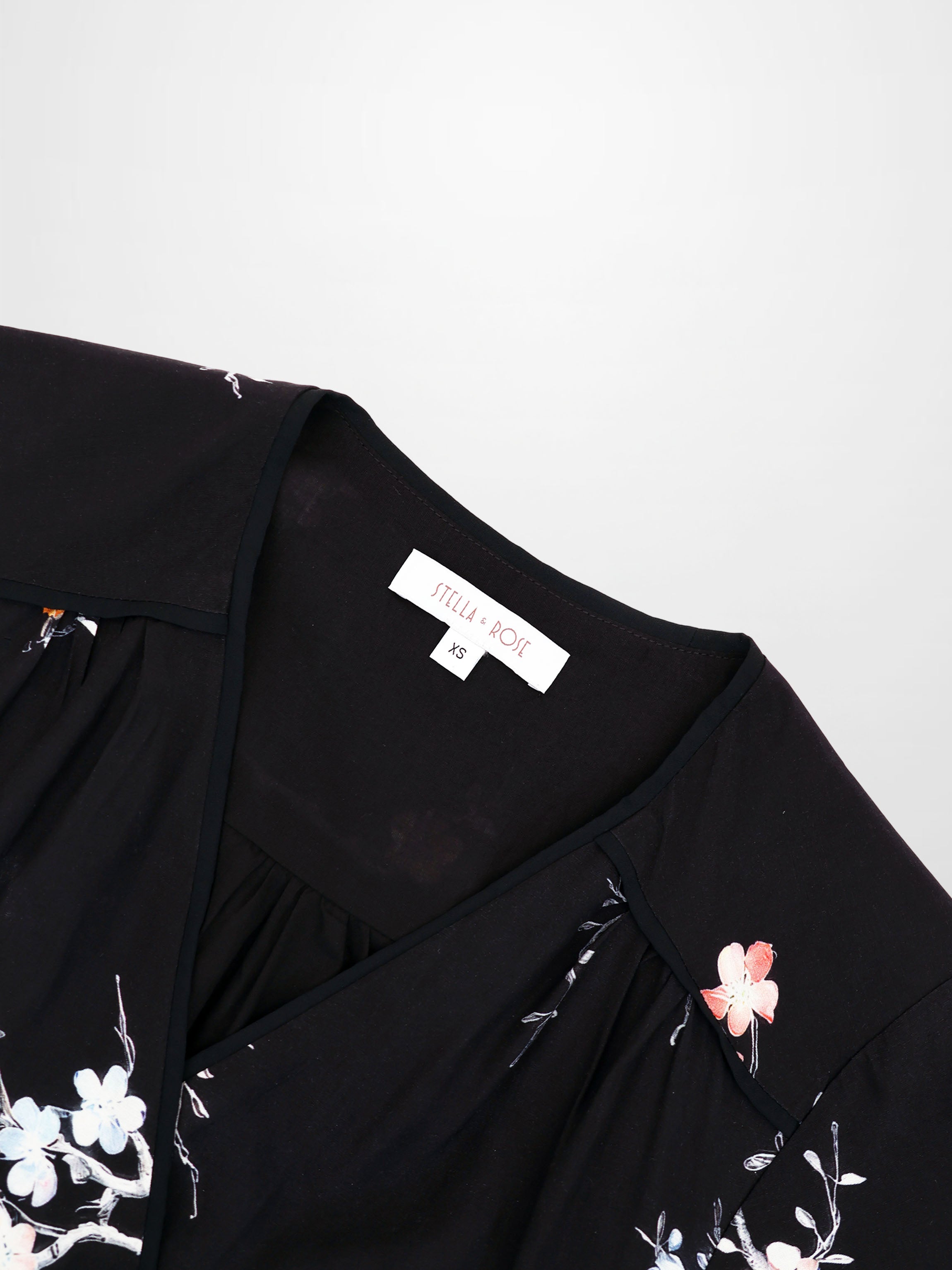 Flutter Sleeve Wrap Dress-Bunches of Floral