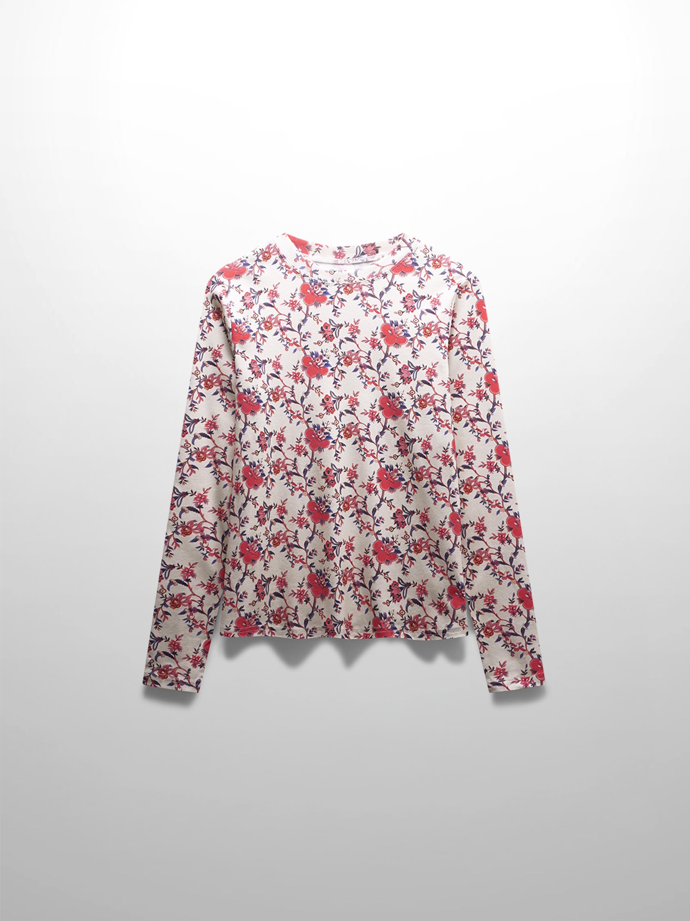 Basic Printed T-shirt-Vintage Floral