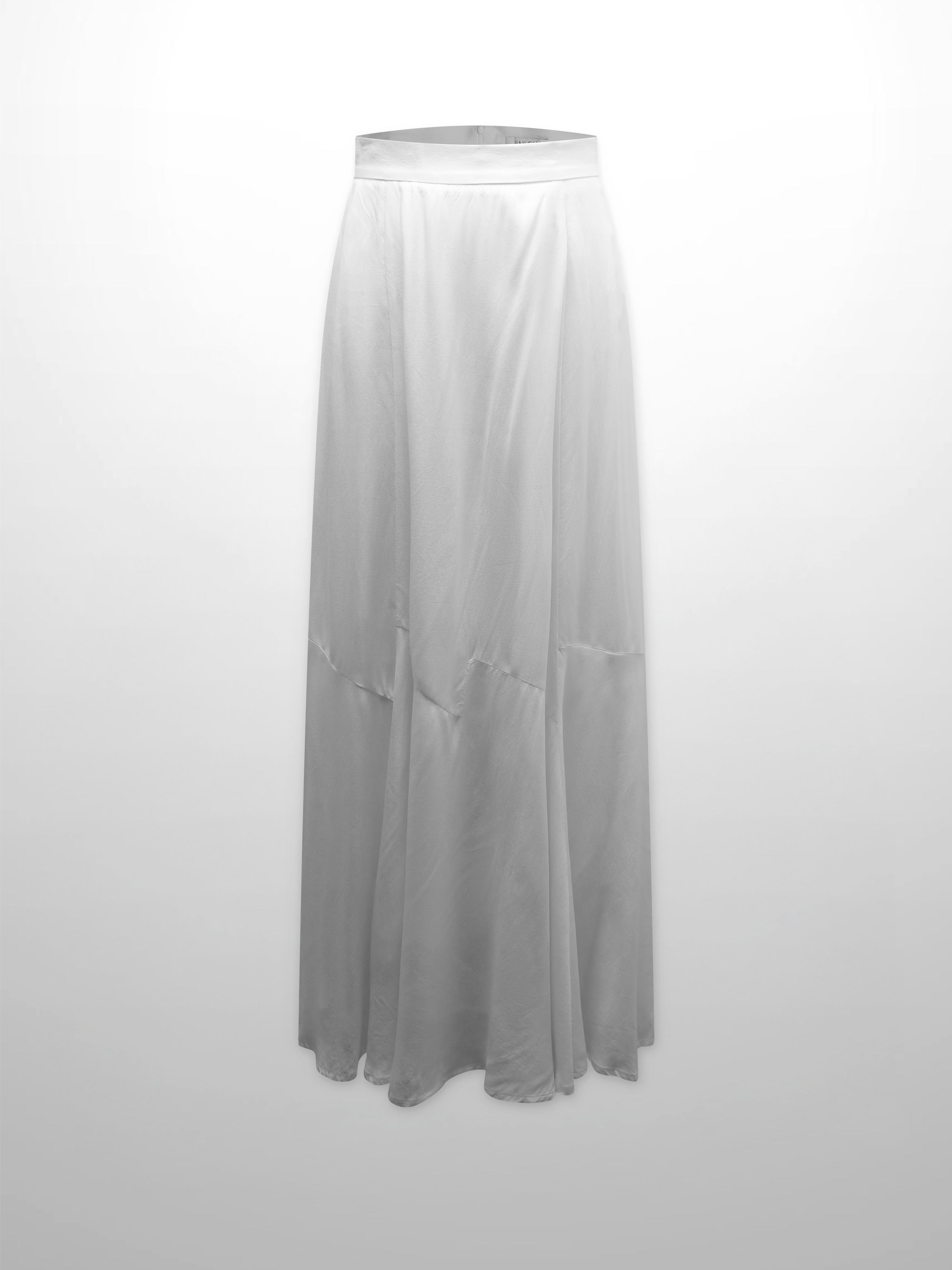 TRUMPET FLARE SKIRT-WHITE