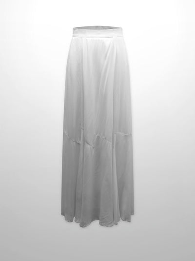 TRUMPET FLARE SKIRT-WHITE