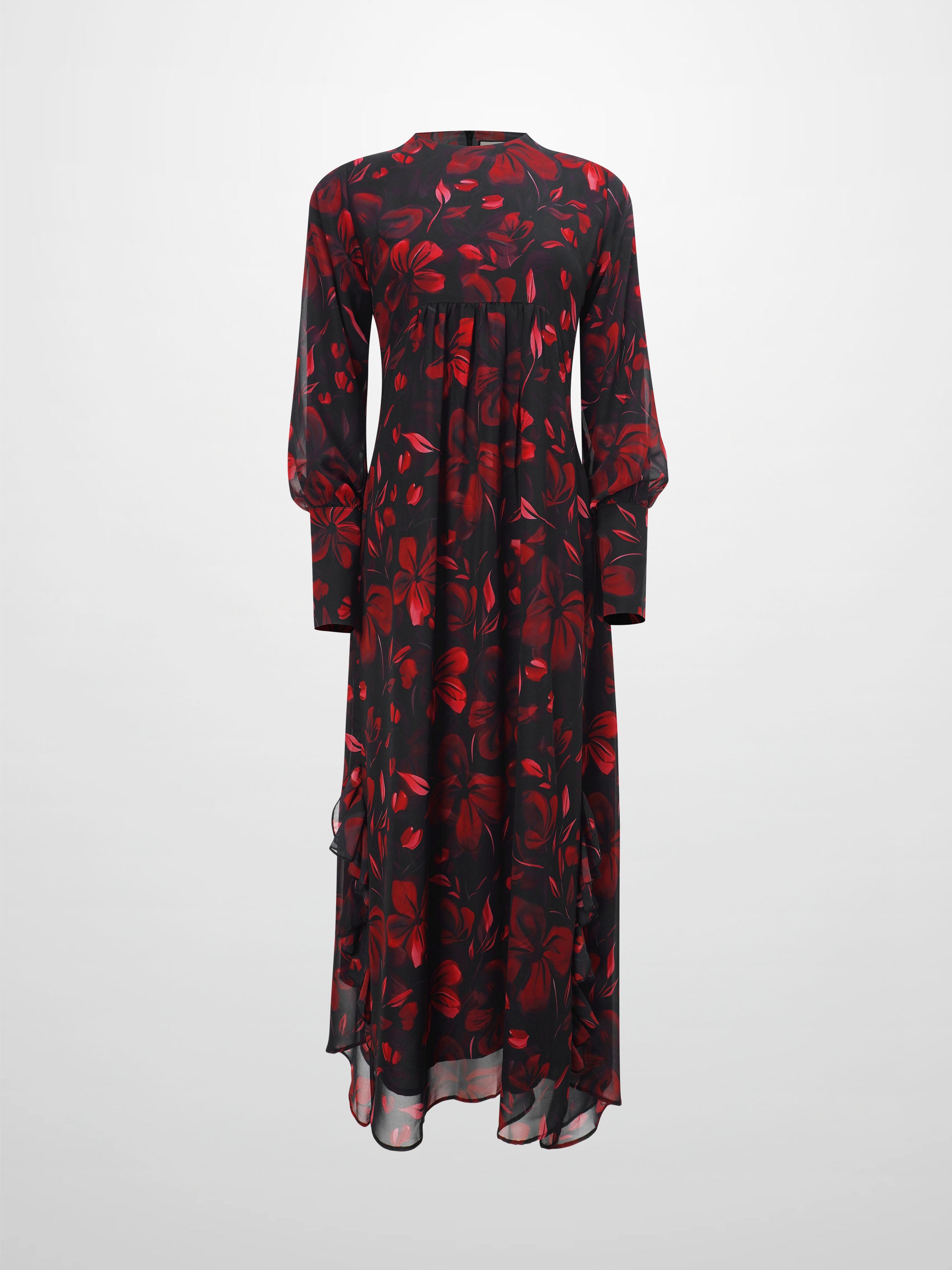 Asymmetrical Hem Dress-Spring Floral Bouquet