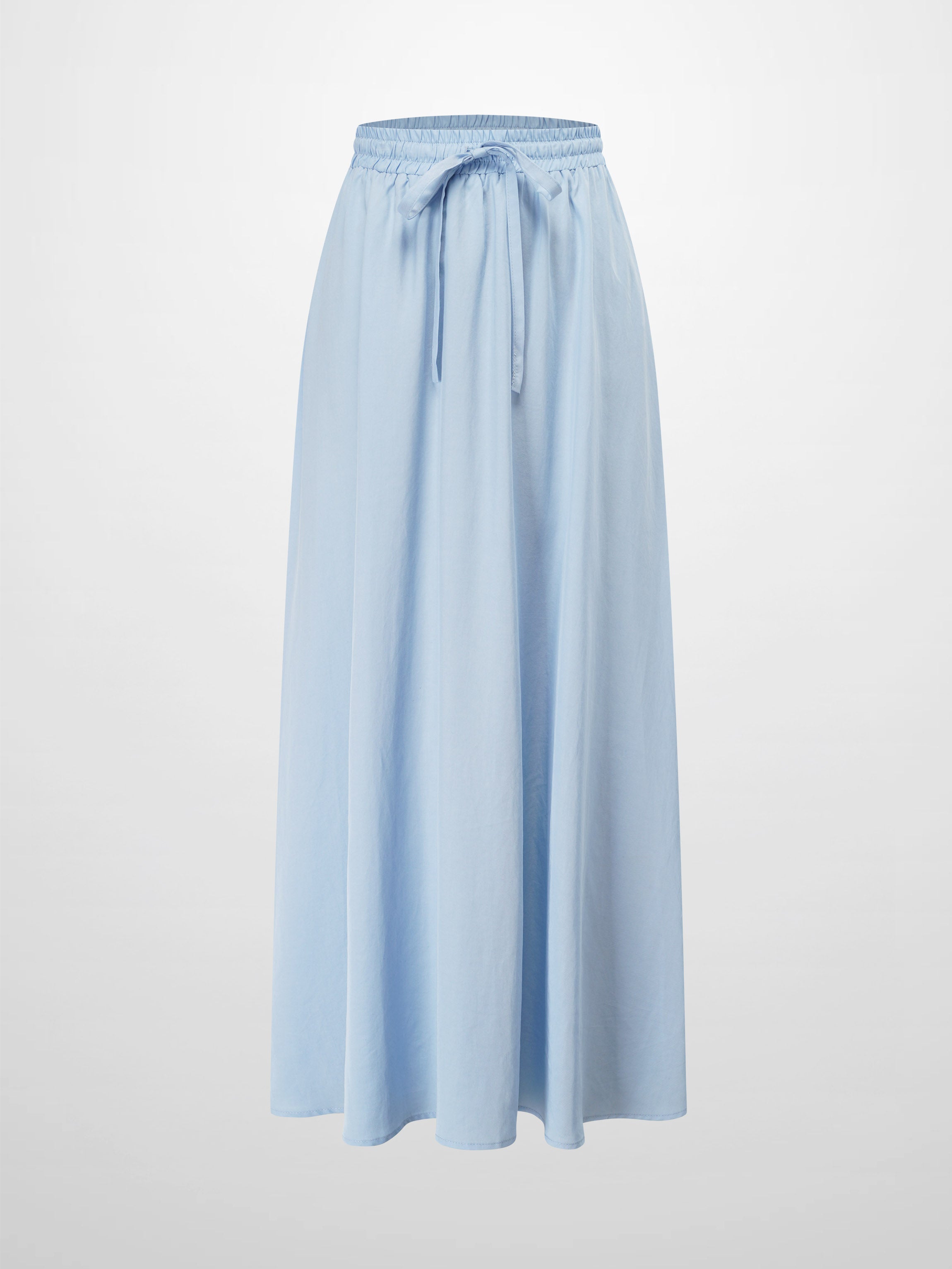 Drawstring Circle Skirt-Light Blue