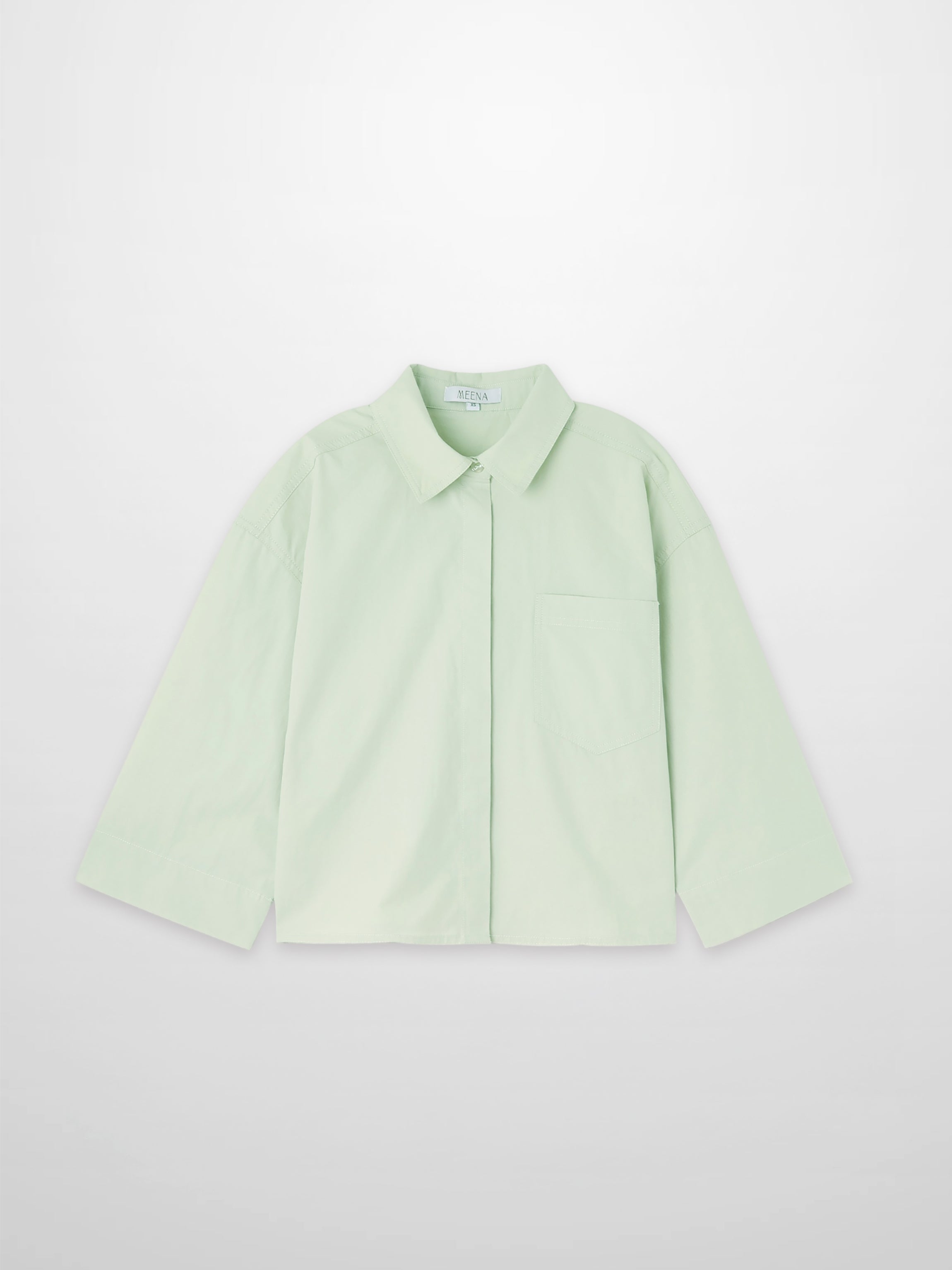 Cotton Crop Blouse-Mint