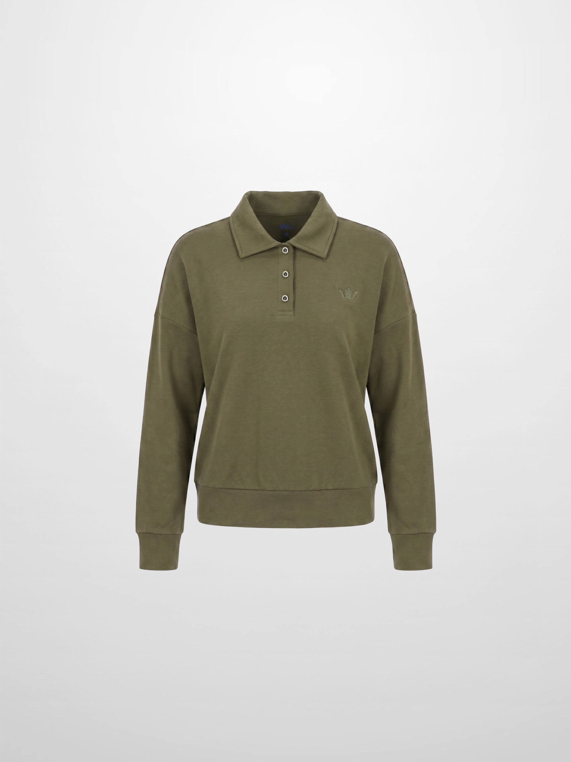 Collared Bomber Tee-Olive