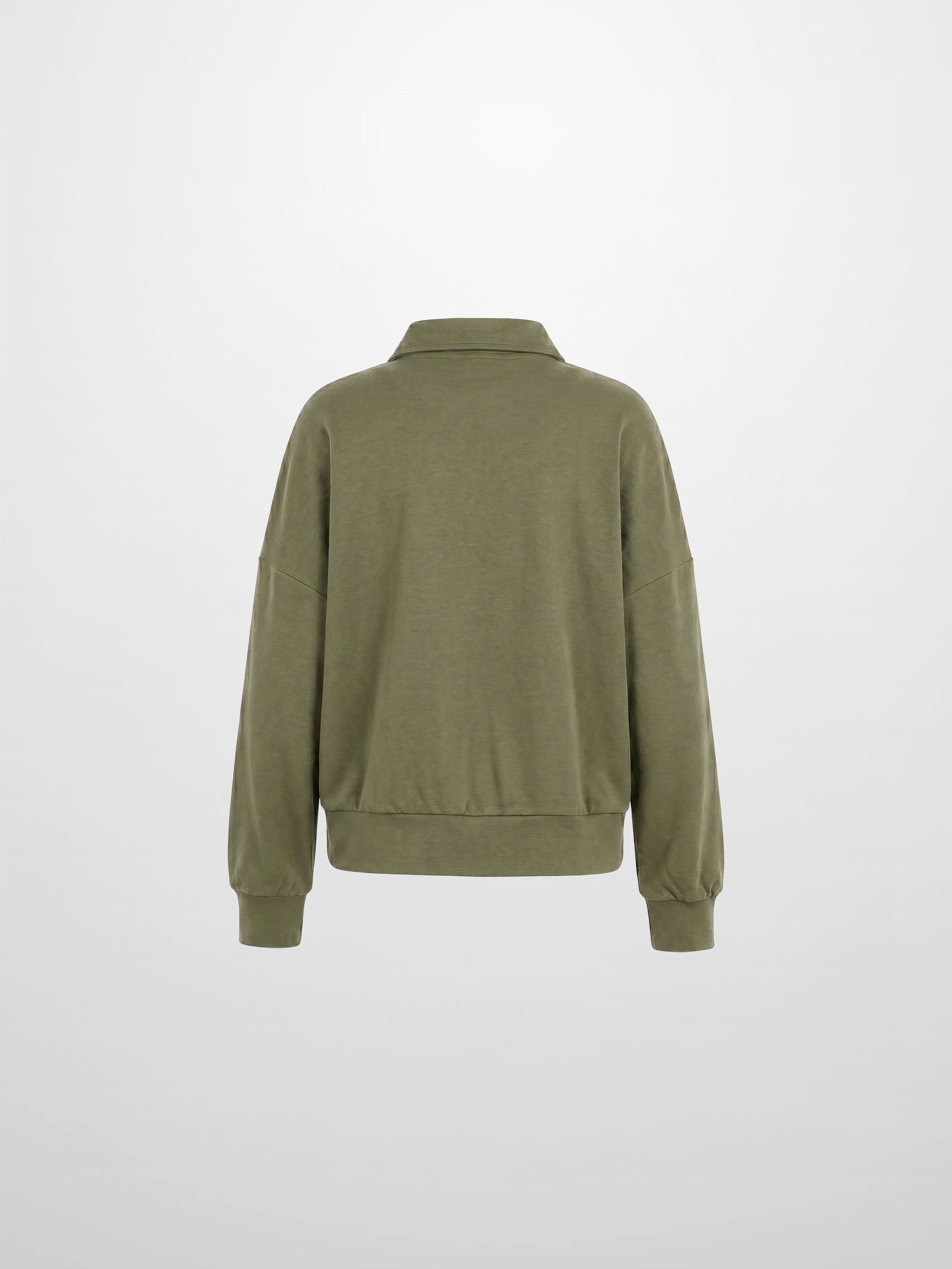 Collared Bomber Tee-Olive