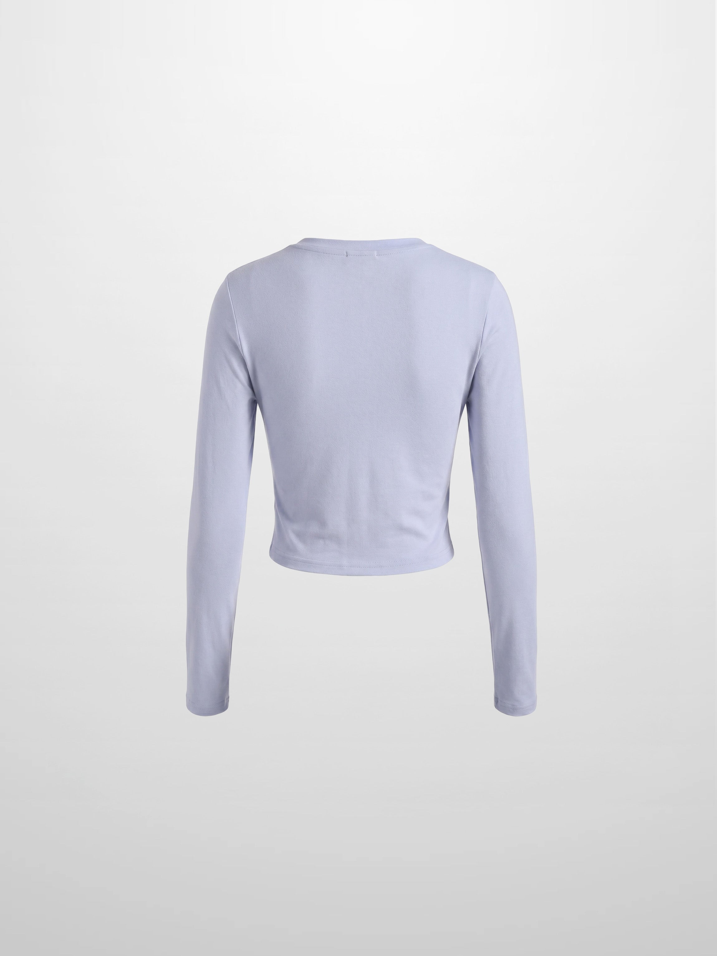 Crop T-Shirt Cardigan-Light Blue