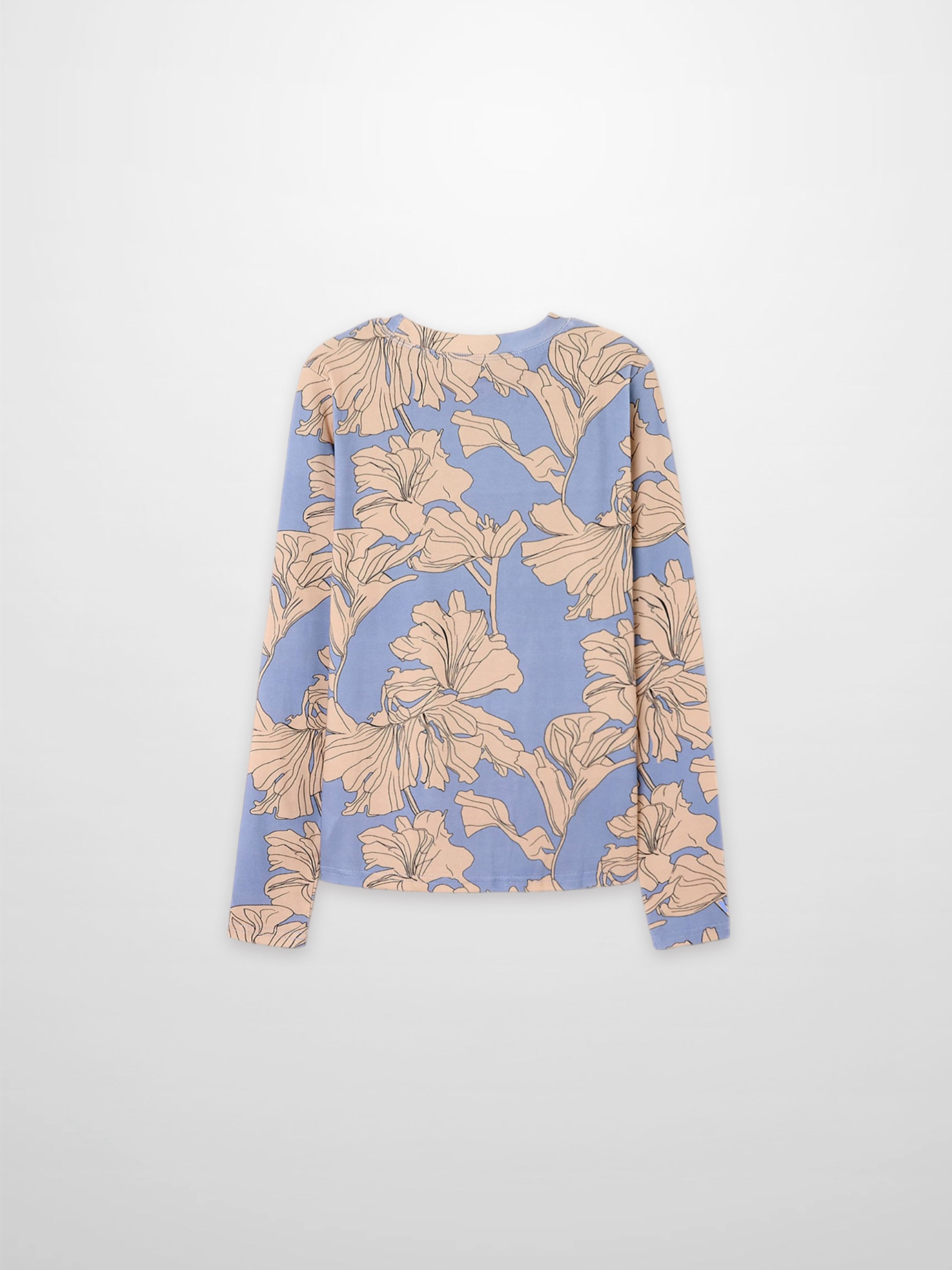 Basic Printed T-shirt-Oversized Floral