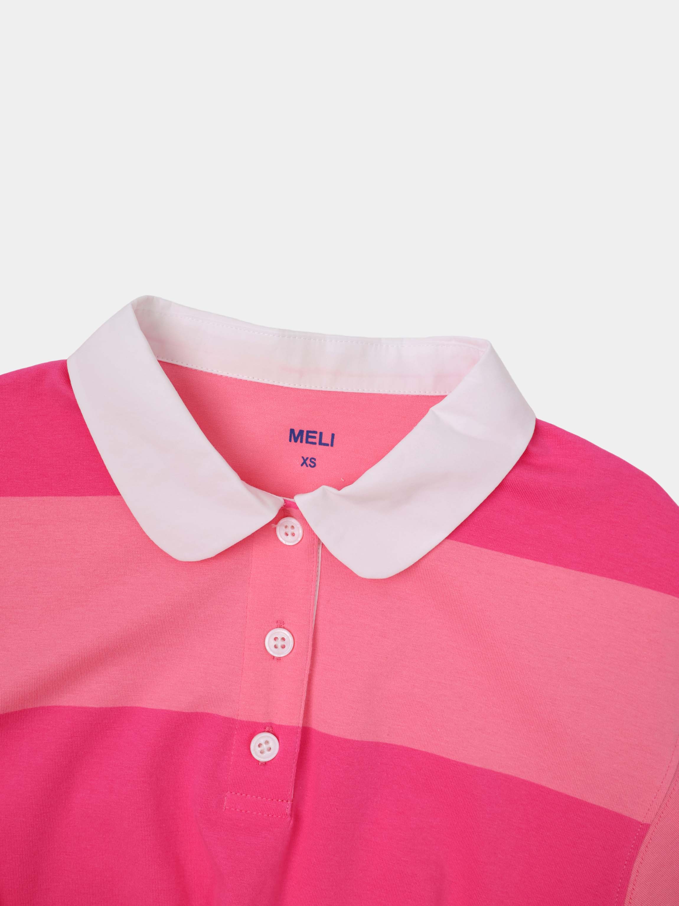 Striped Tie Bottom T-Shirt-Pink