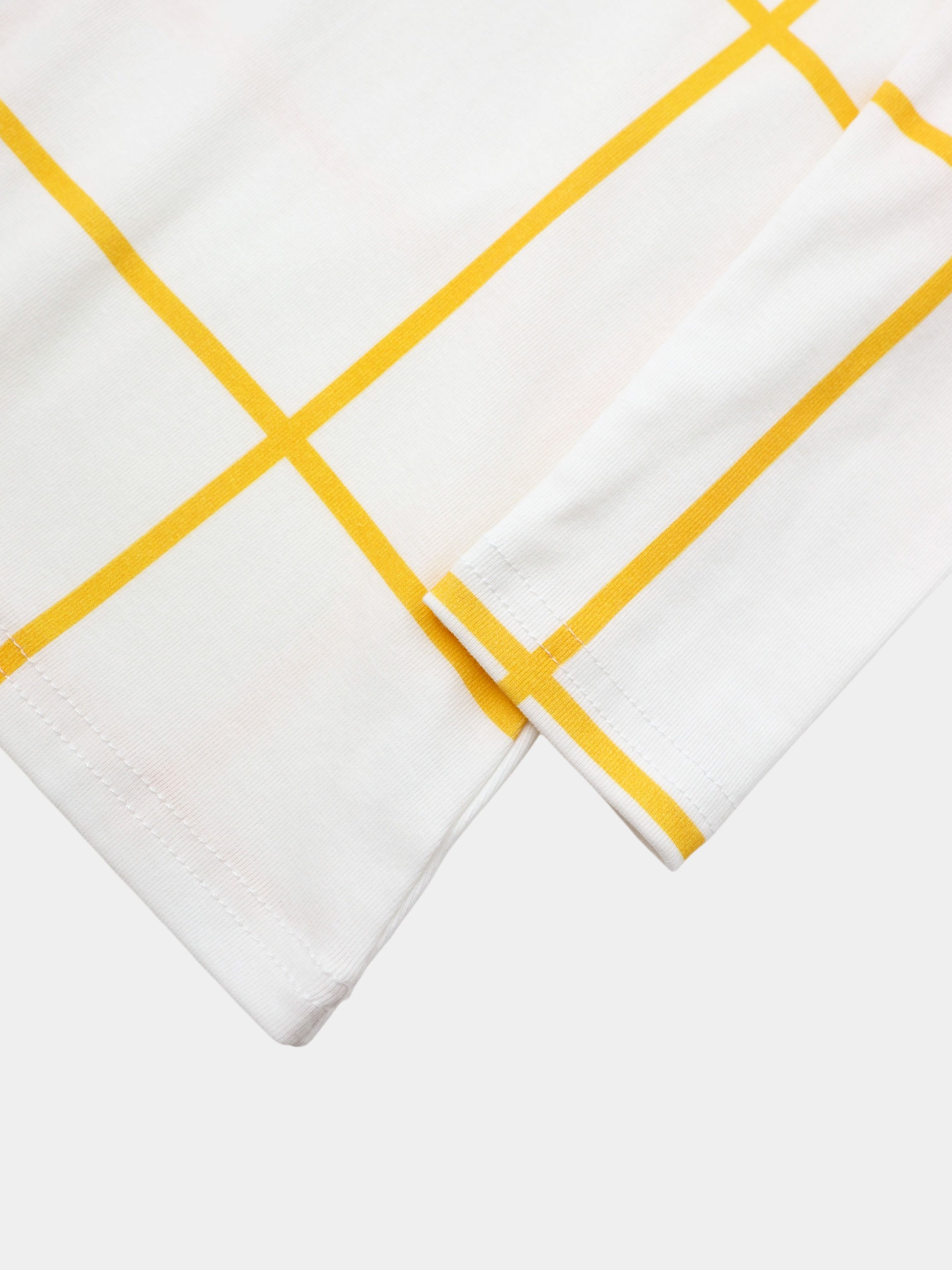 Basic Printed T-shirt-Floral Windowpane Yellow