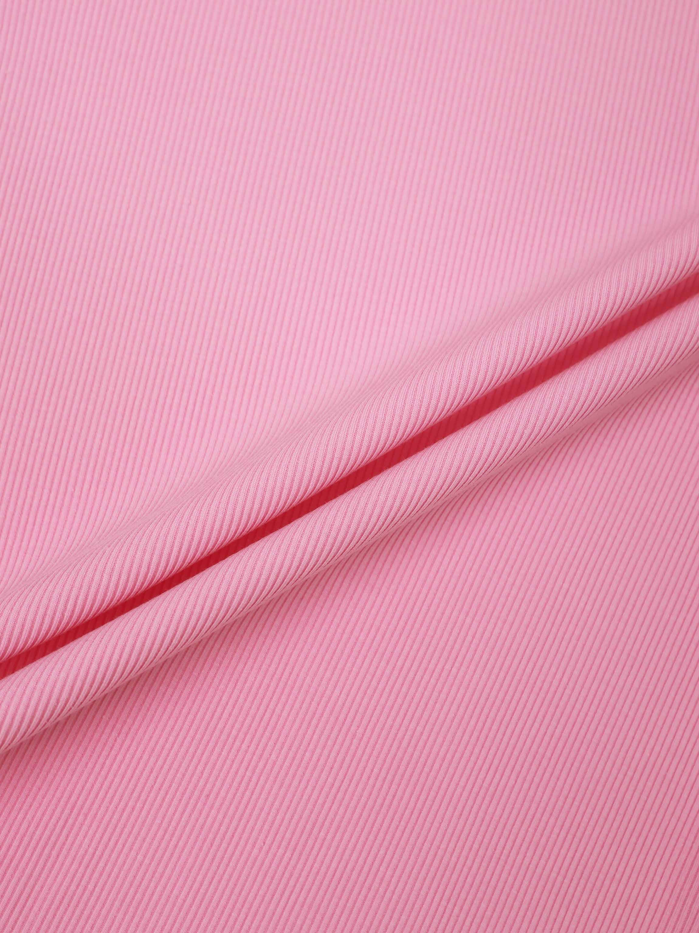Soft Ribbed High V Tee-Happy Pink
