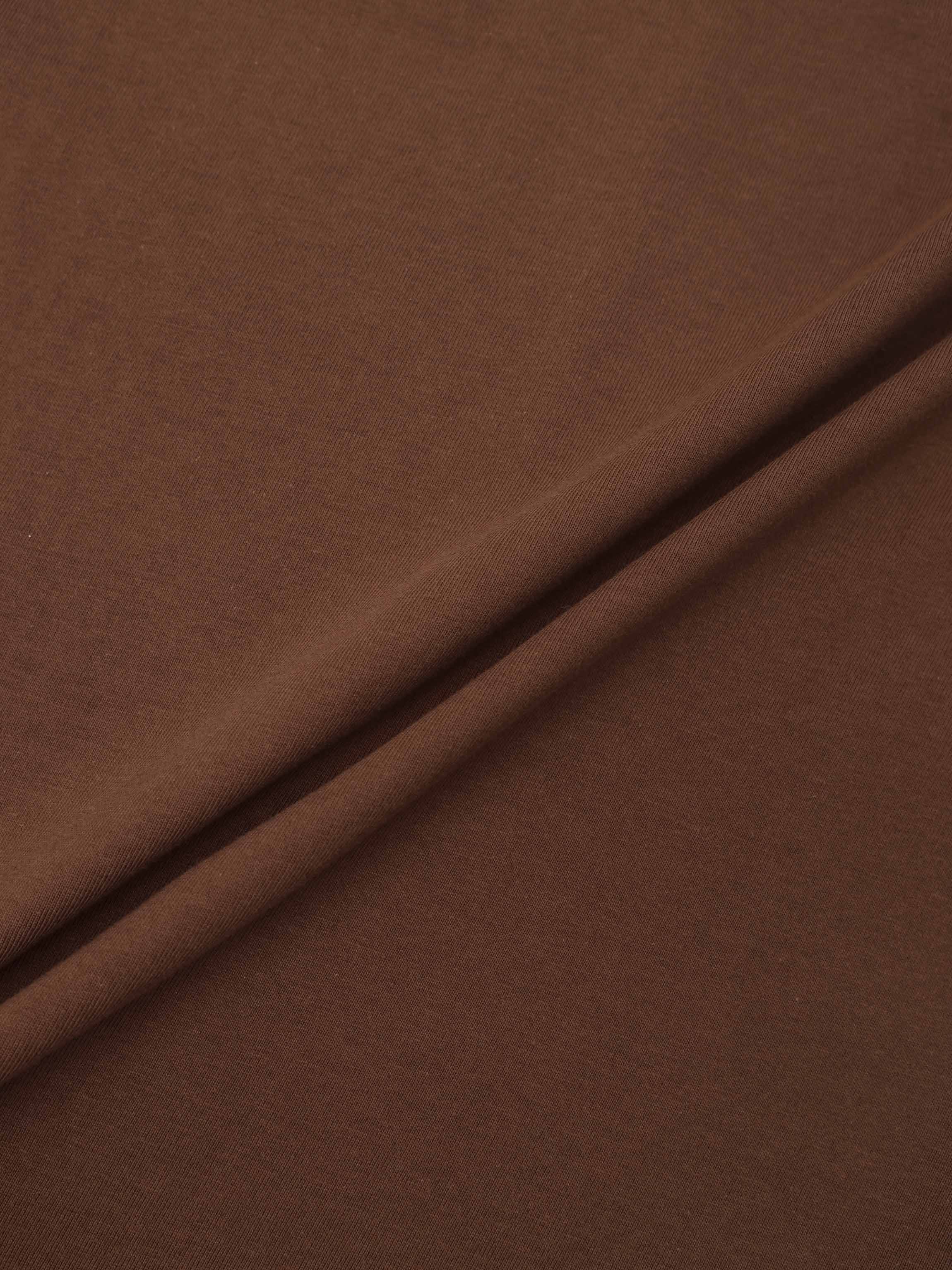Center Seam High V Tee-Dark Brown