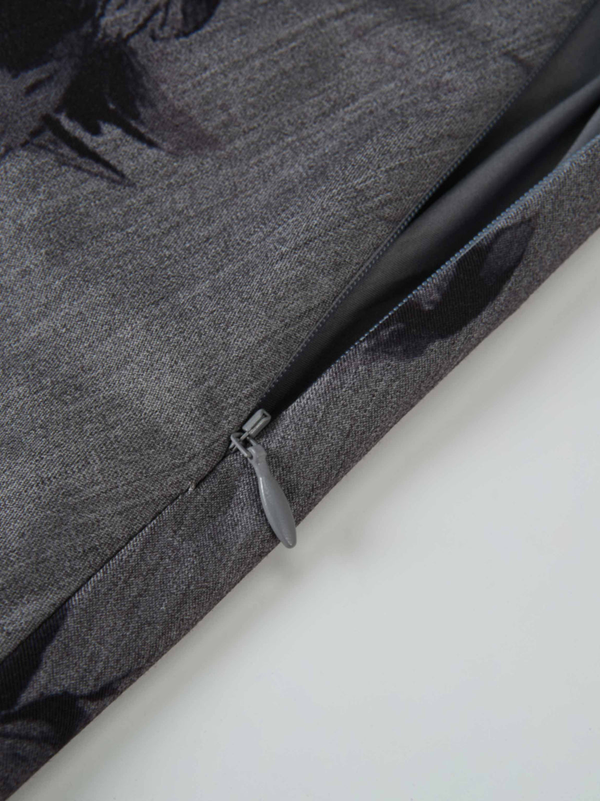 Side Button A-Line Skirt - Grey/Black Floral