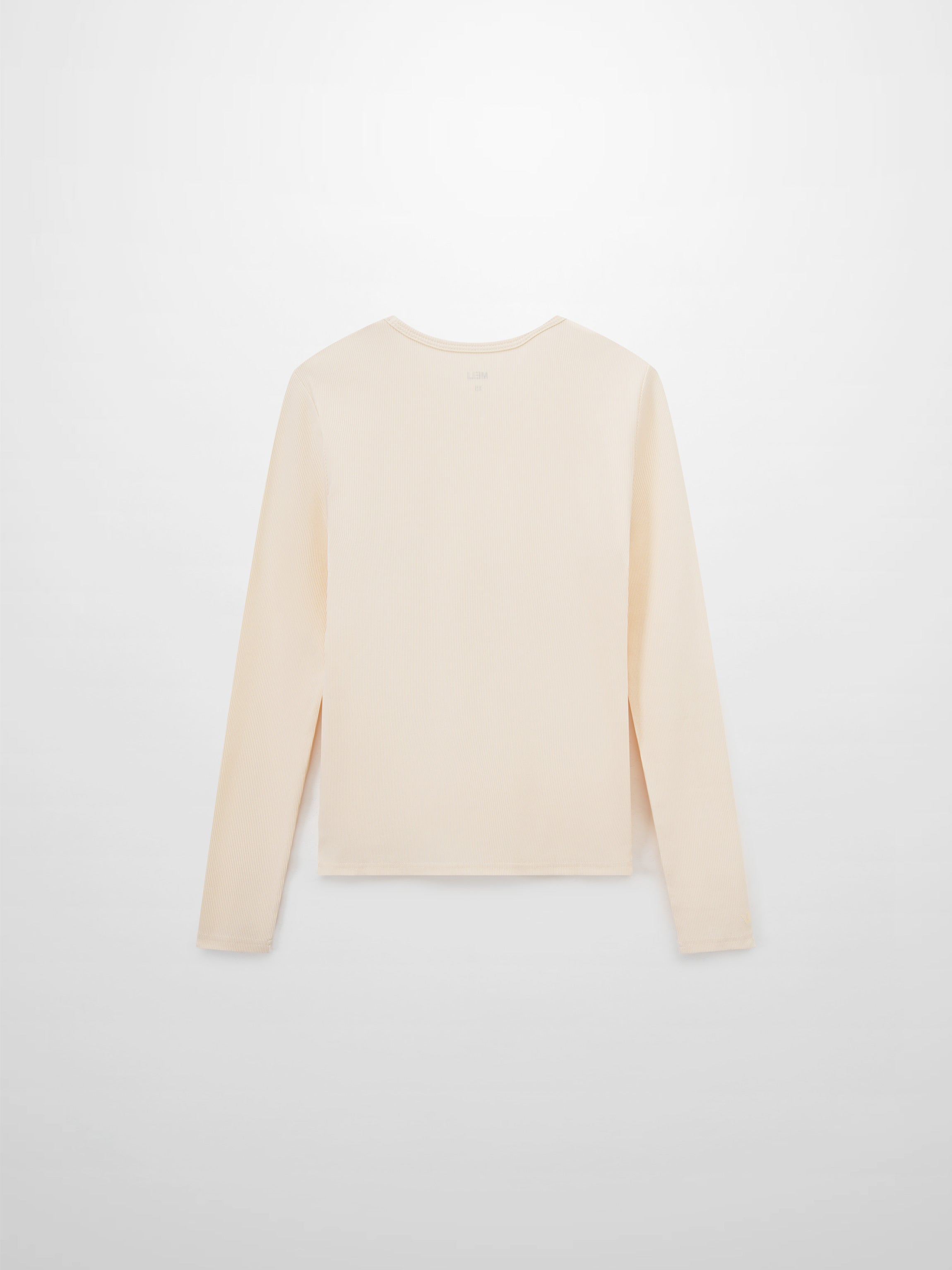 Soft Ribbed High V Tee-Cream