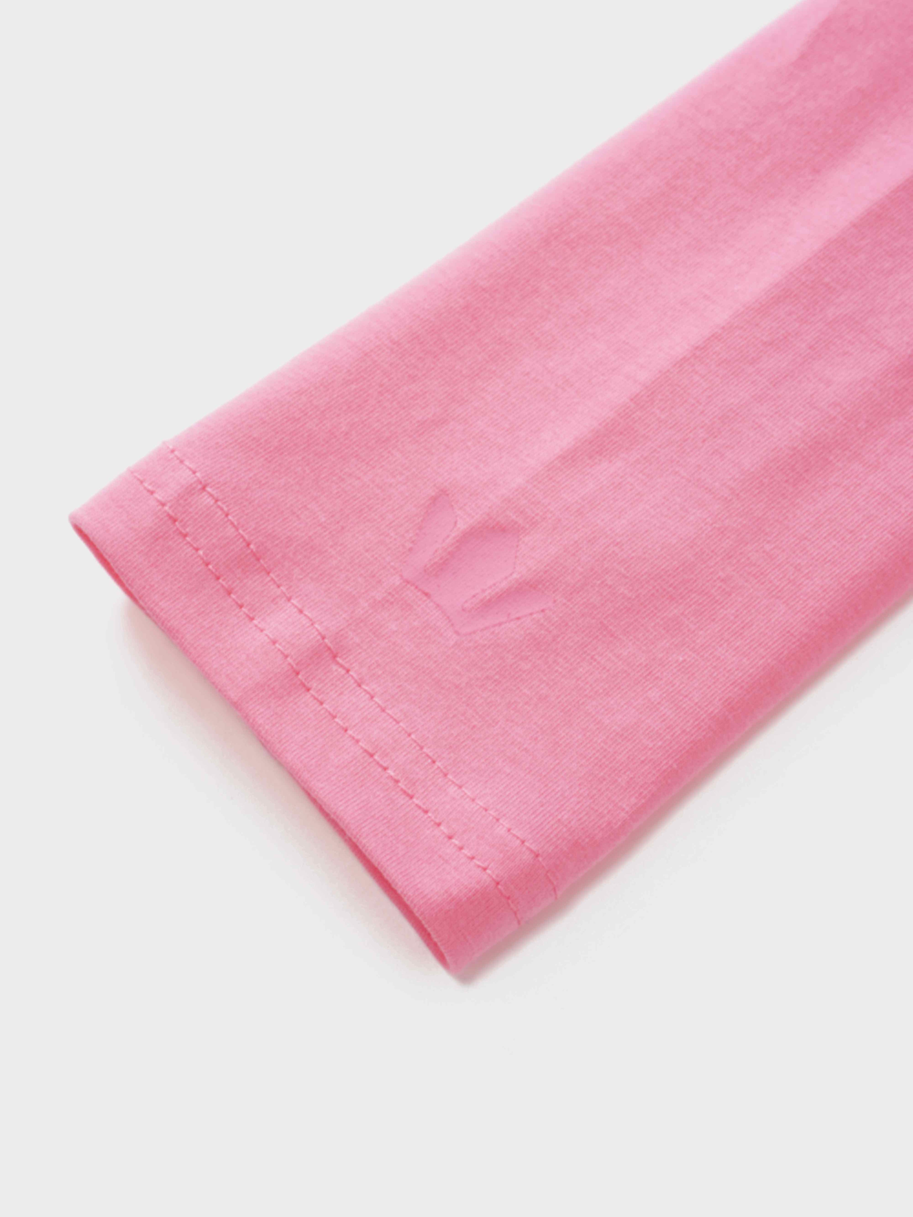 Oversized Rounded Hem T-Shirt-Pink