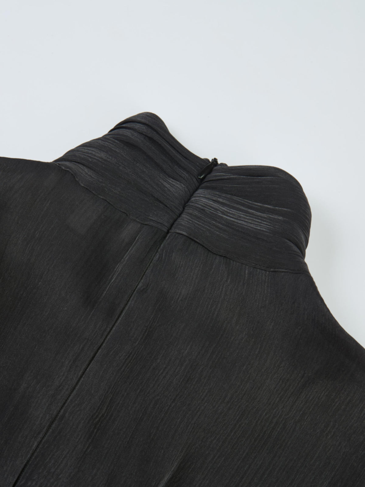 Textured Shimmer Center Bow Blouse - Black