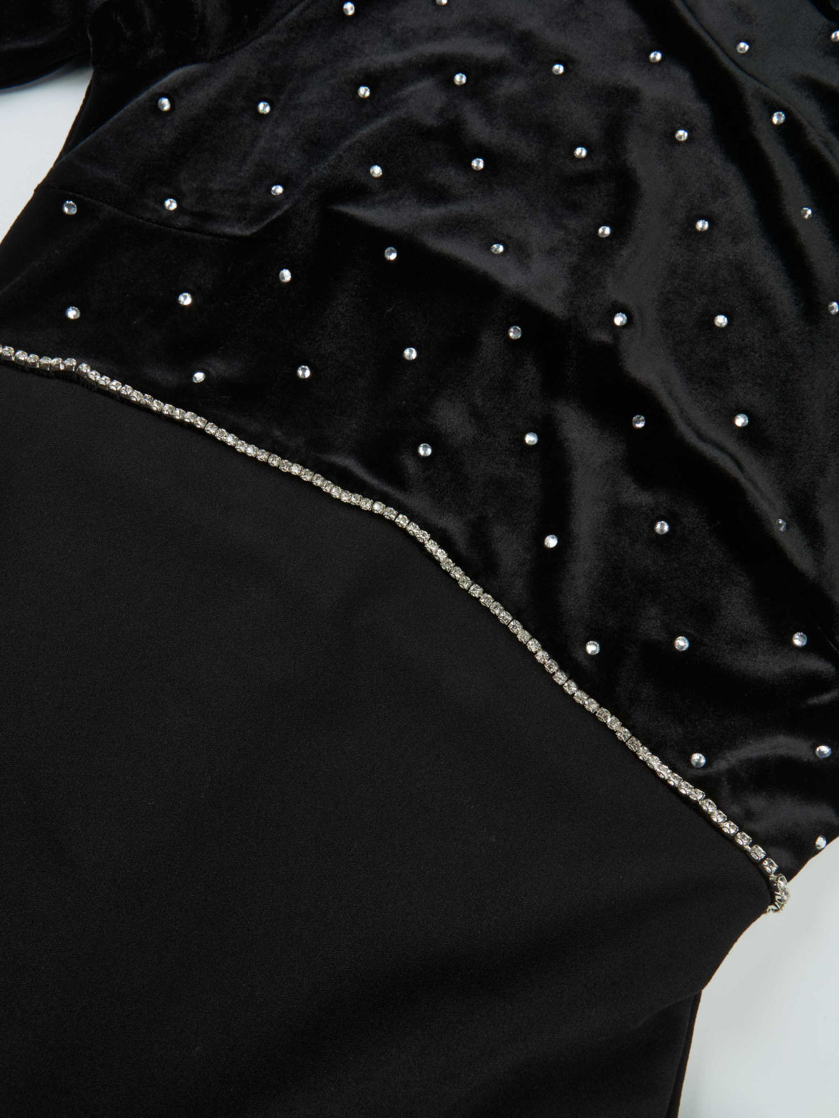 Rhinestone Embellished Dress - Black