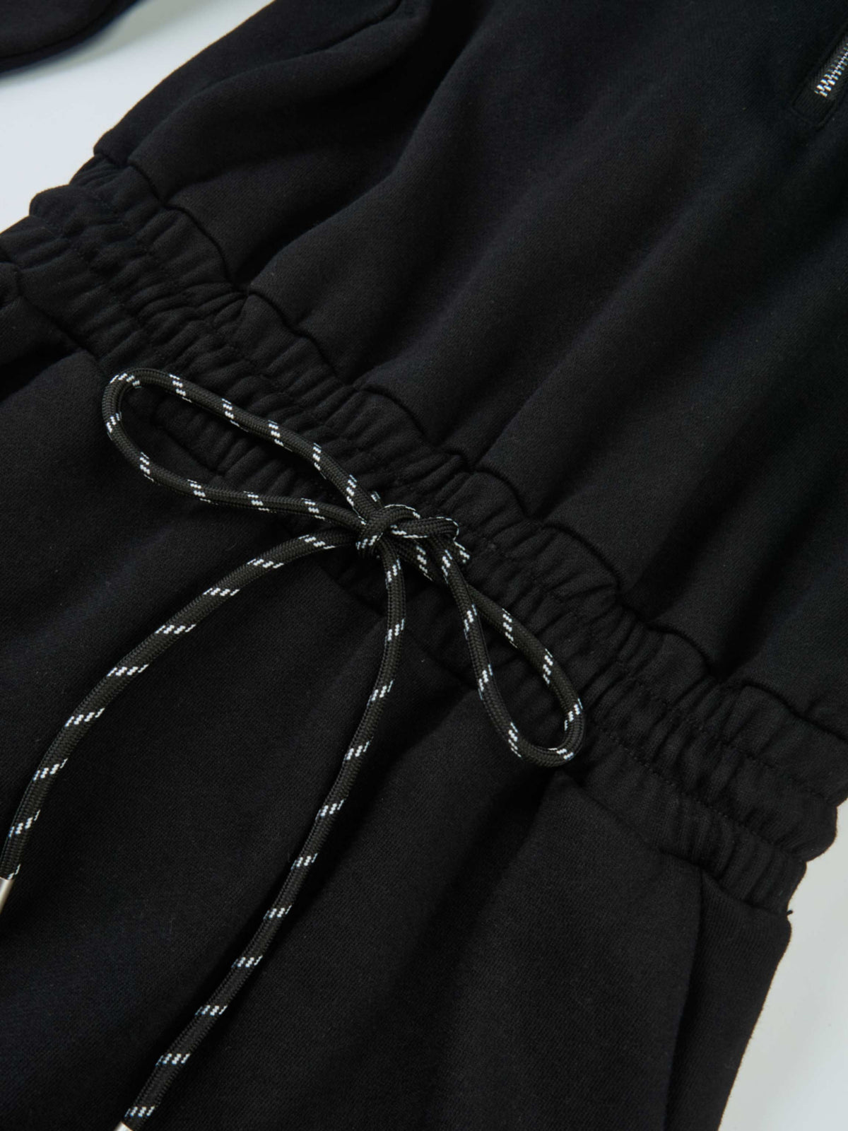 Hooded Sweatshirt Dress - Black