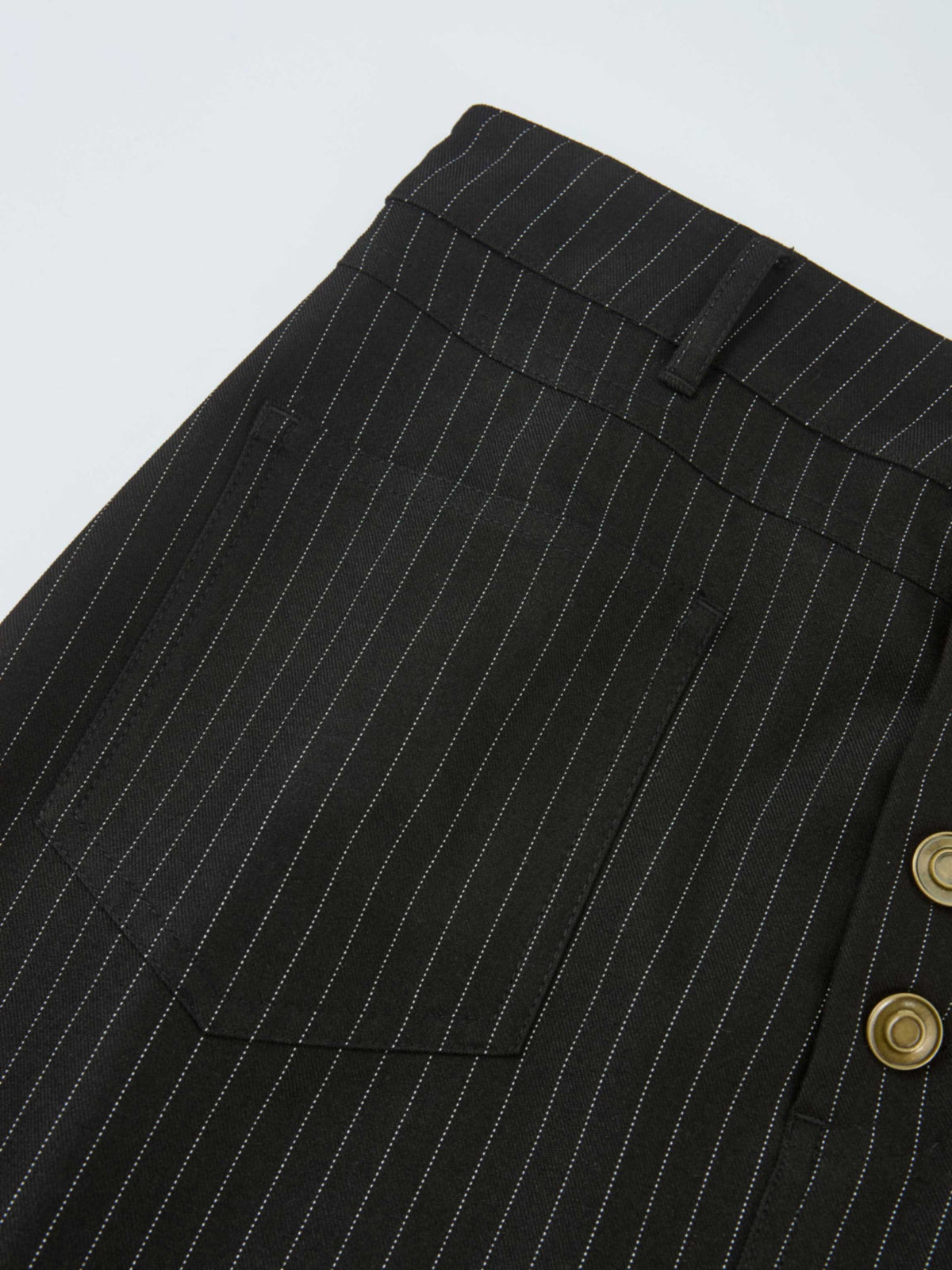 Front Pocket Button Skirt - Black