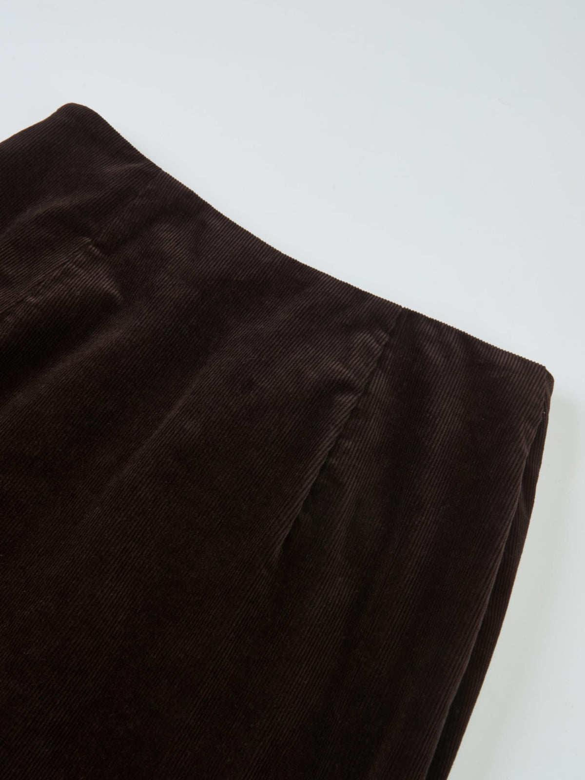 Chain Detail Corduroy Skirt - Brown