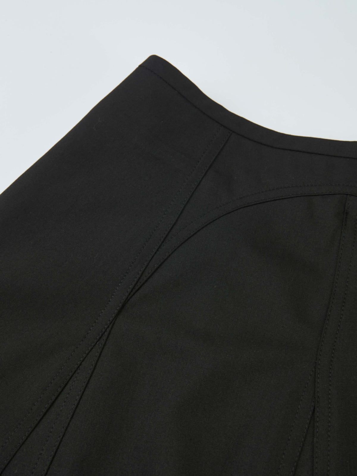 High Waisted Seamed Skirt - Black