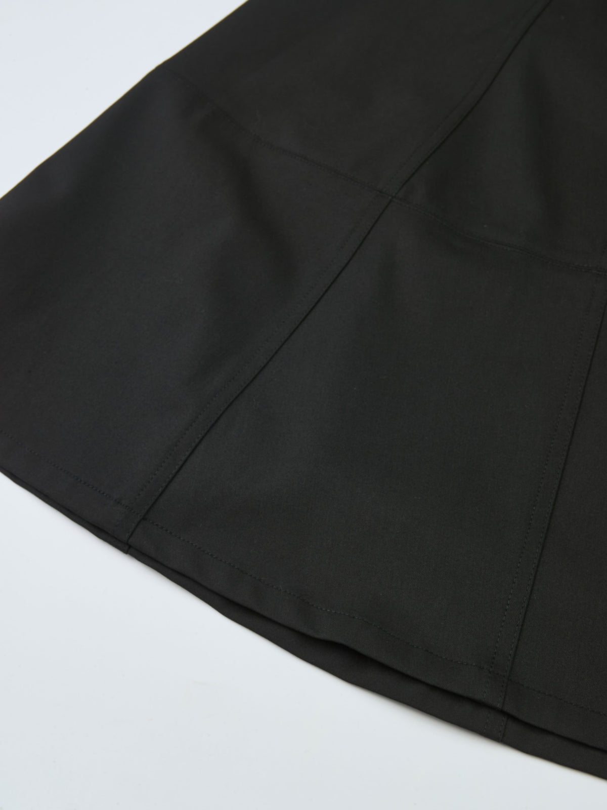 High Waisted Seamed Skirt - Black
