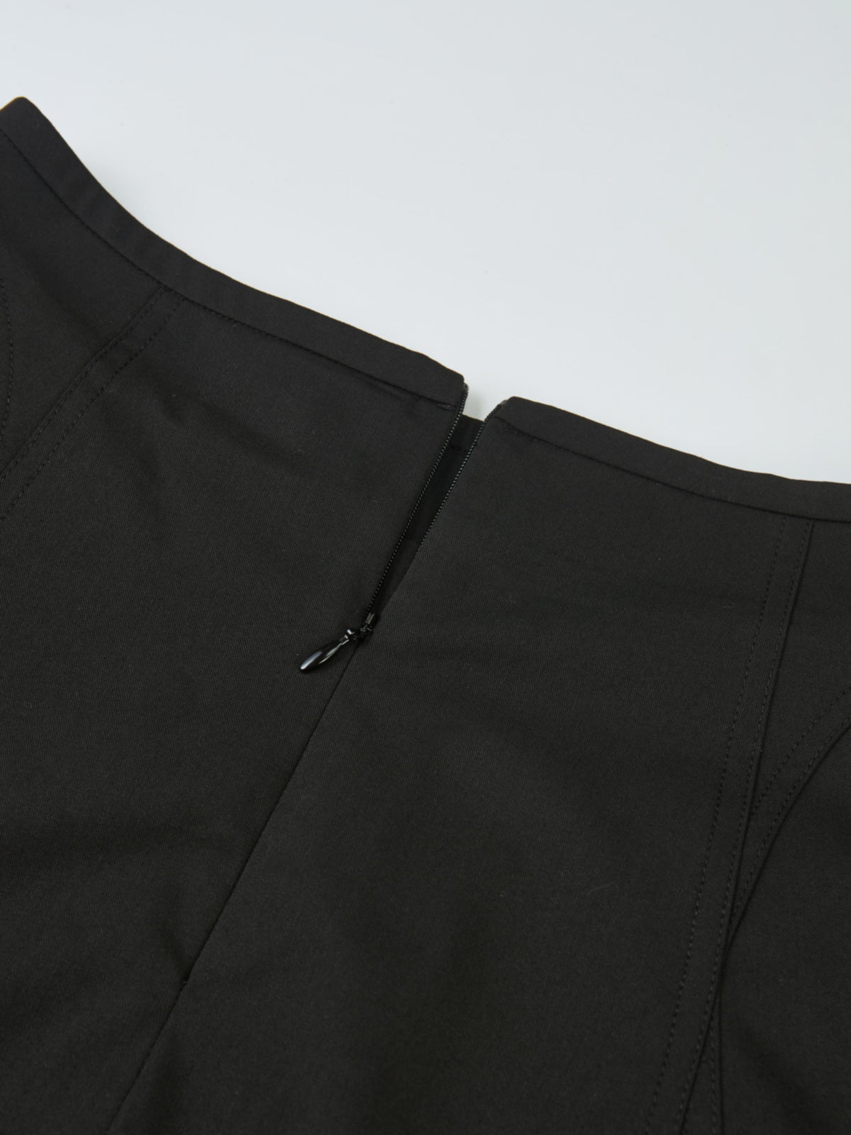 High Waisted Seamed Skirt - Black
