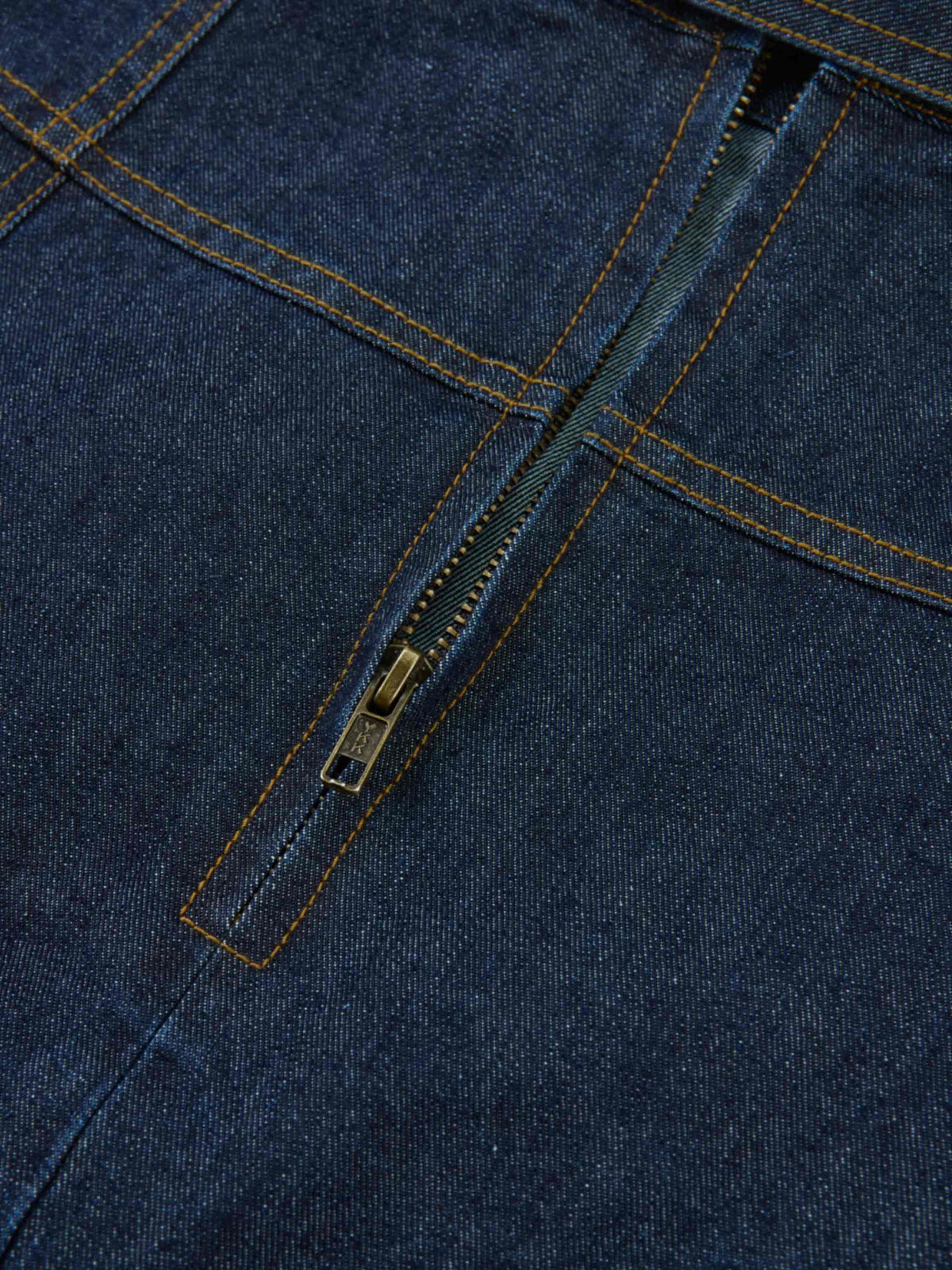 Belted Full Denim Skirt - Blue