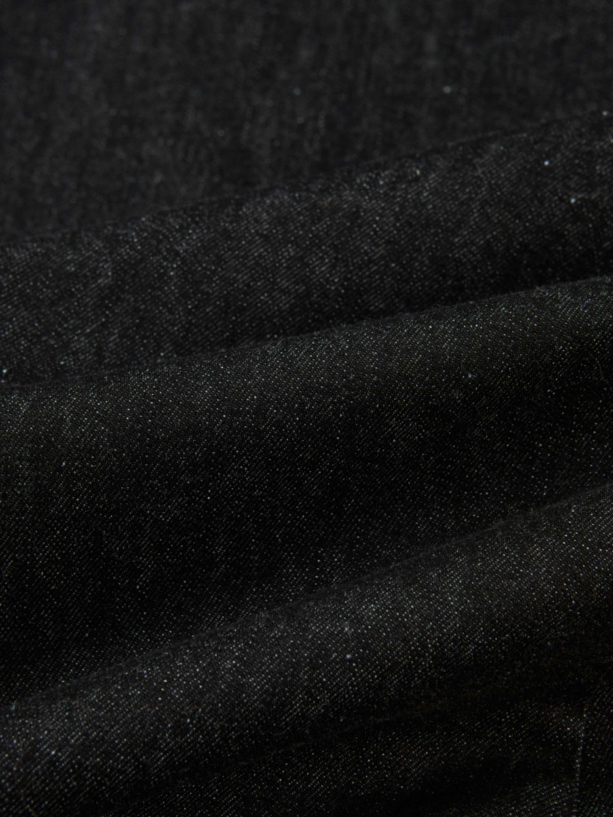 Belted Full Denim Skirt - Black