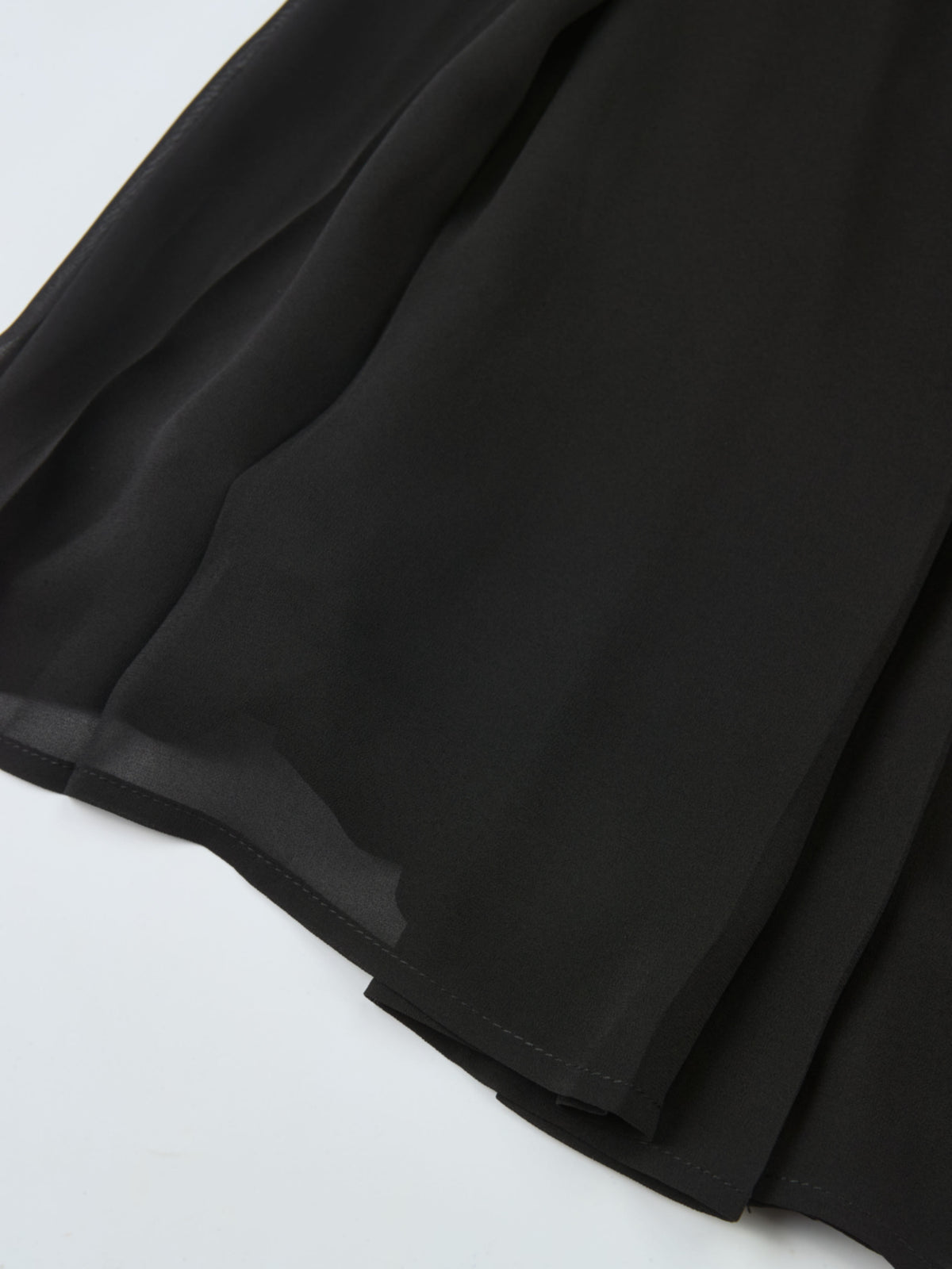 Chiffon Stitched Down Pleated Skirt - Black