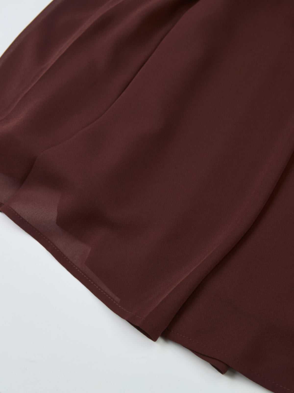Chiffon Stitched Down Pleated Skirt - Brown