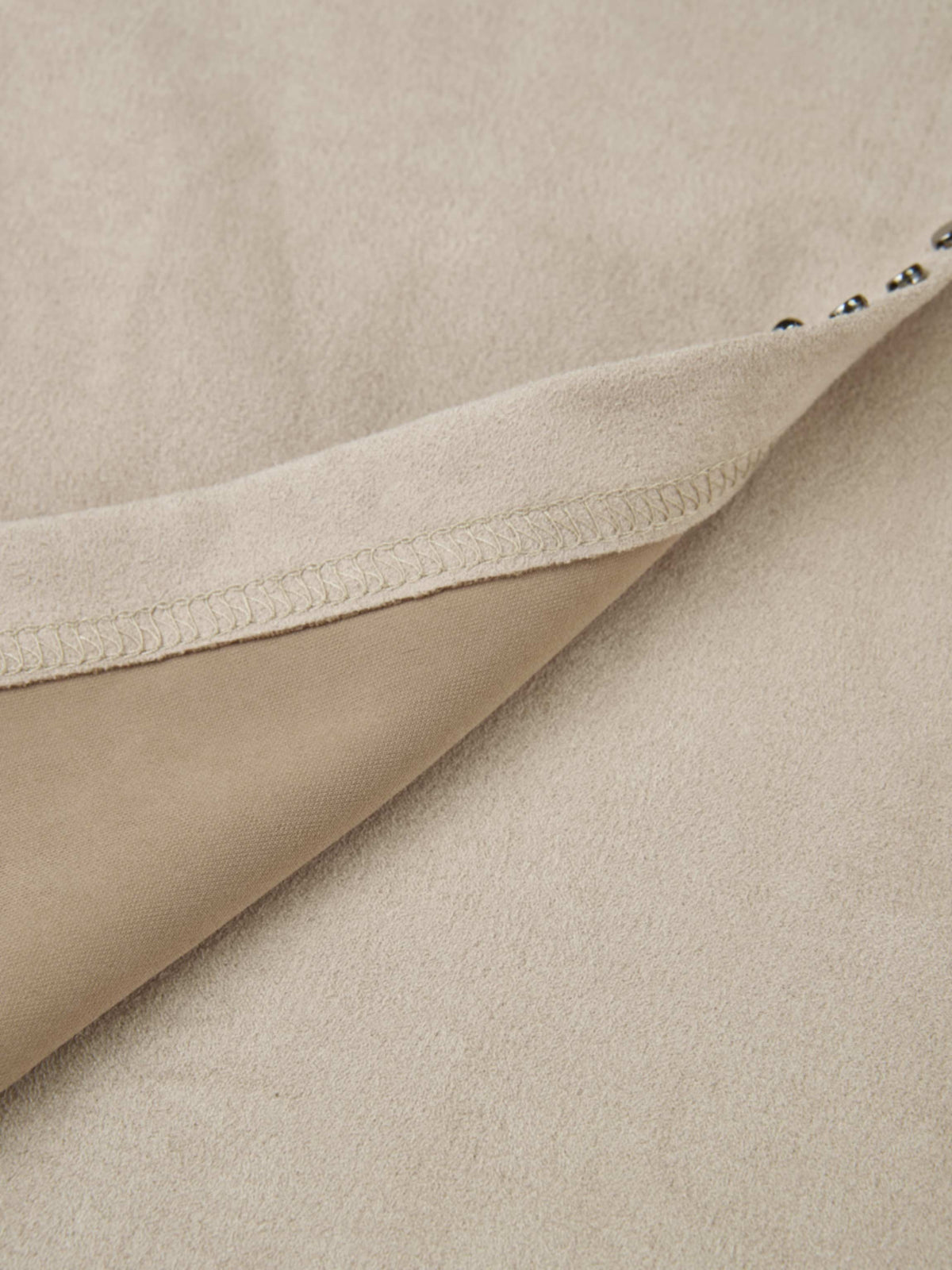 Faux Wrap Stud Skirt - Oatmeal