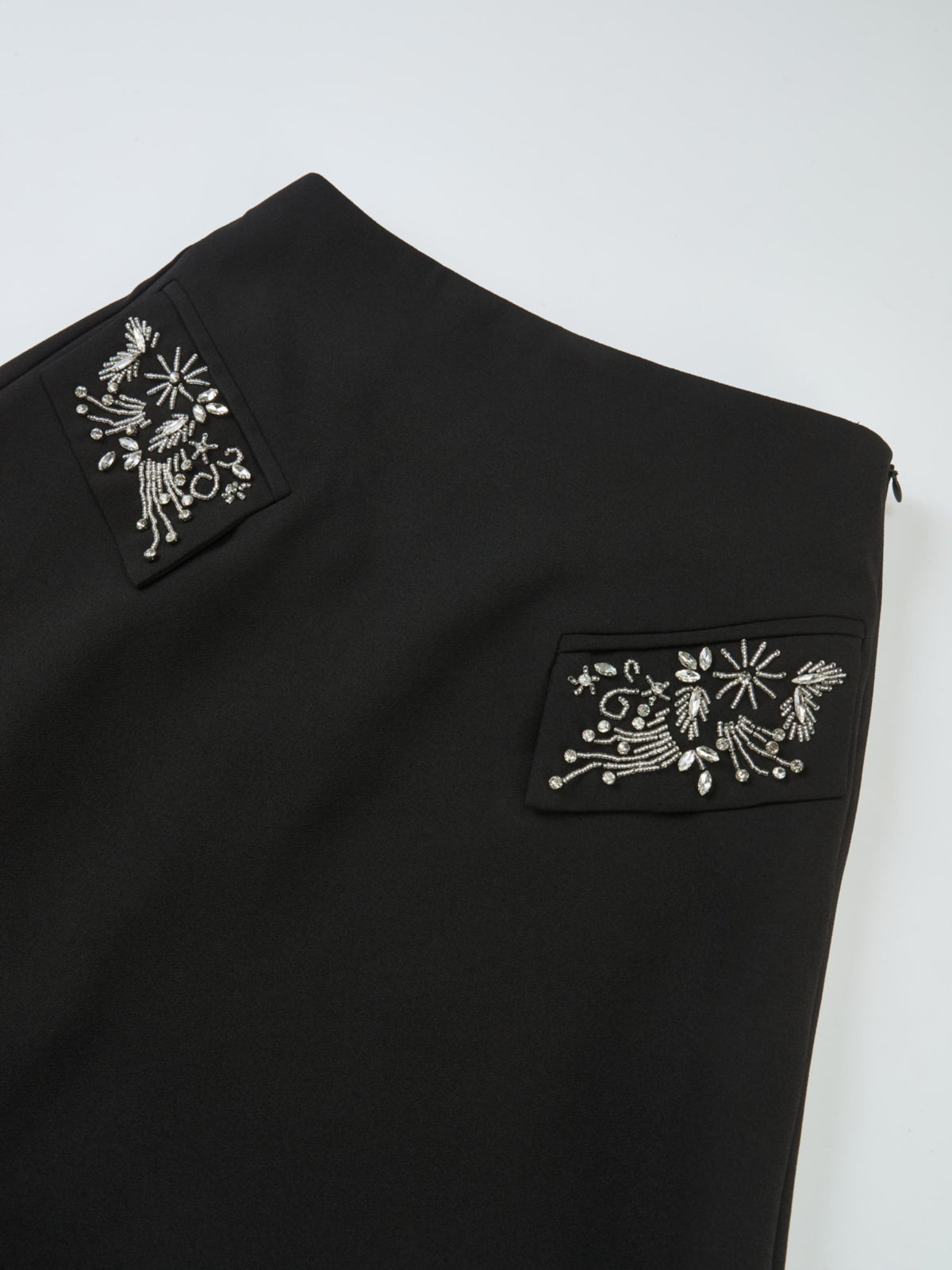 Aline Embelished Pocket Skirt - Black