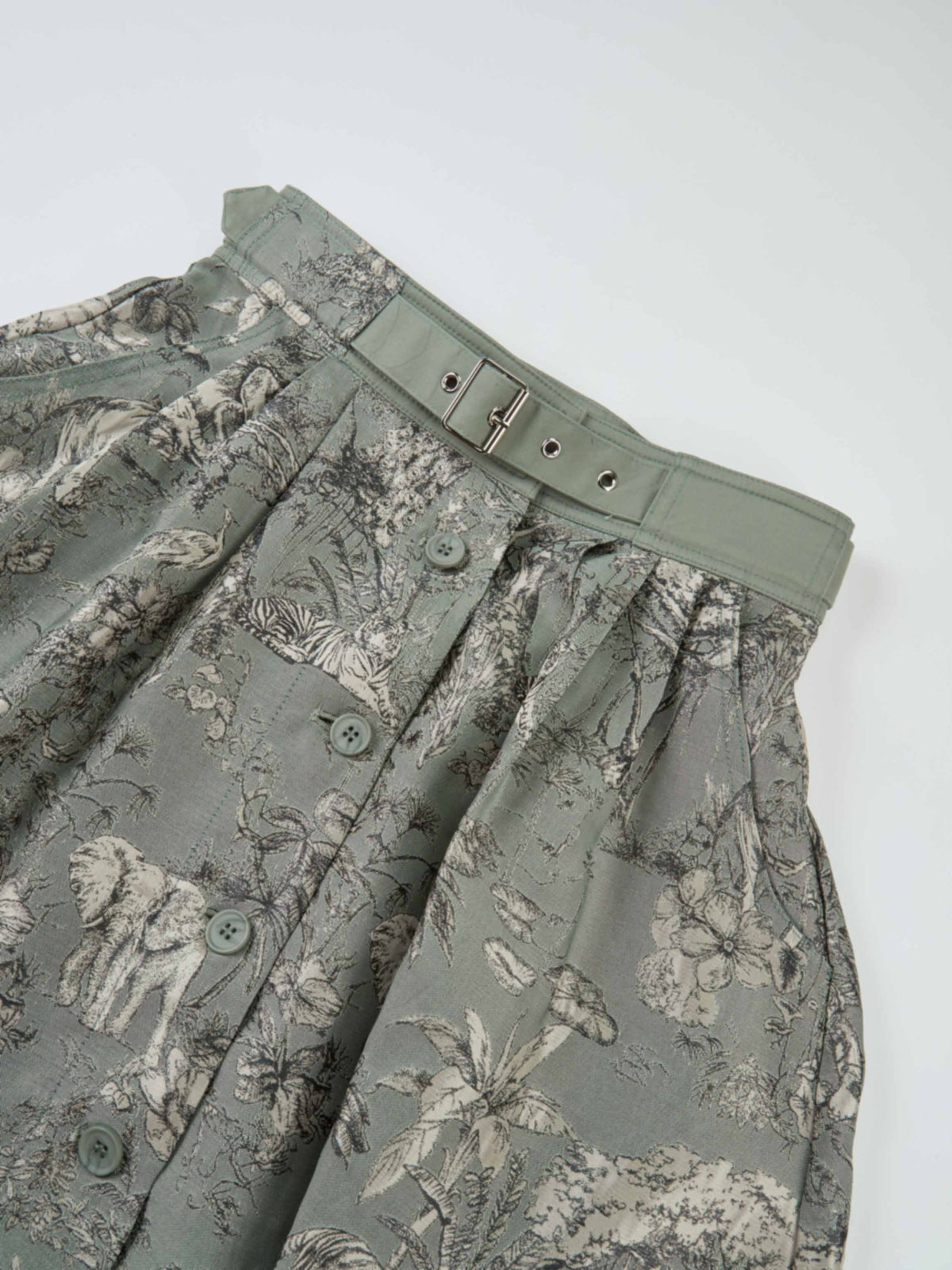 Brocade High Waist Belted Skirt - Toille