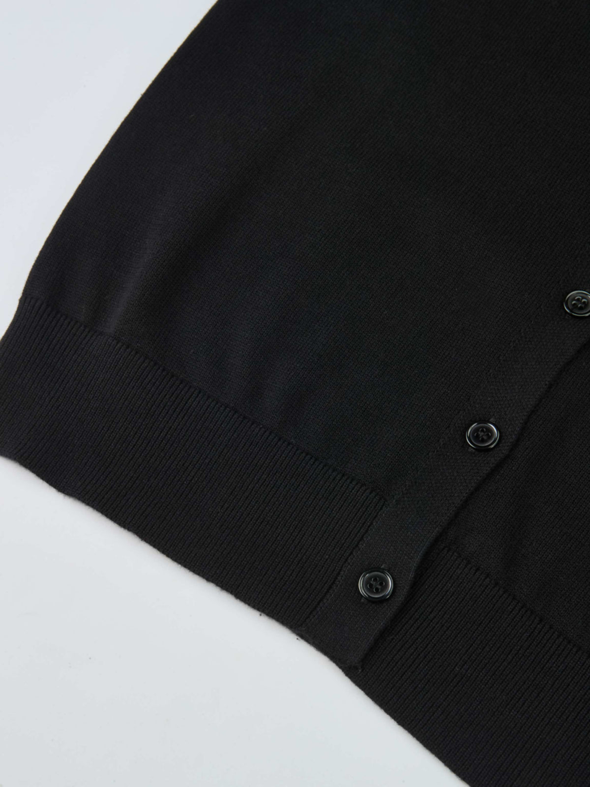 Eyelet Knit Trim Cardigan - Black