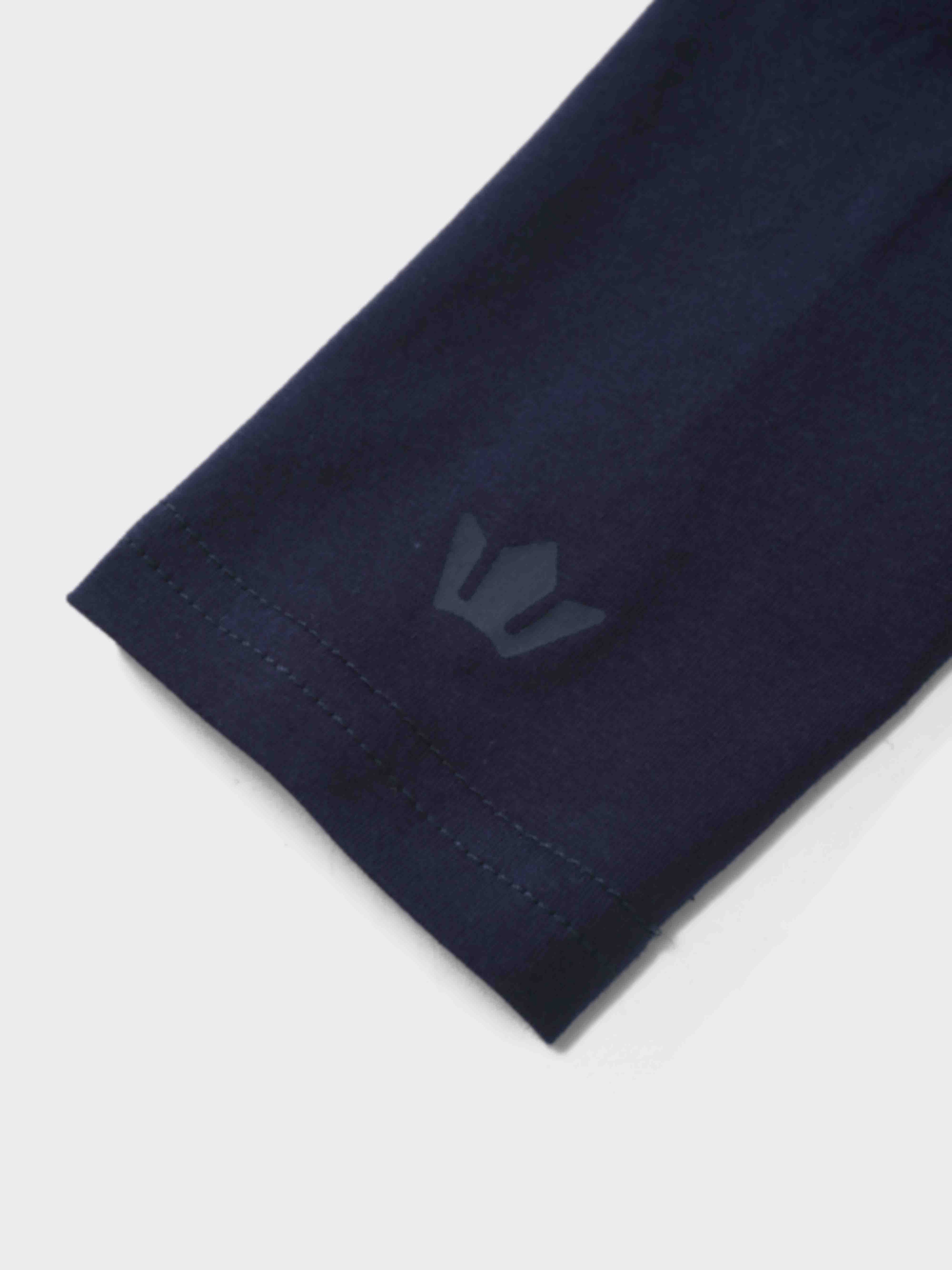 Oversized Rounded Hem T-Shirt-Navy