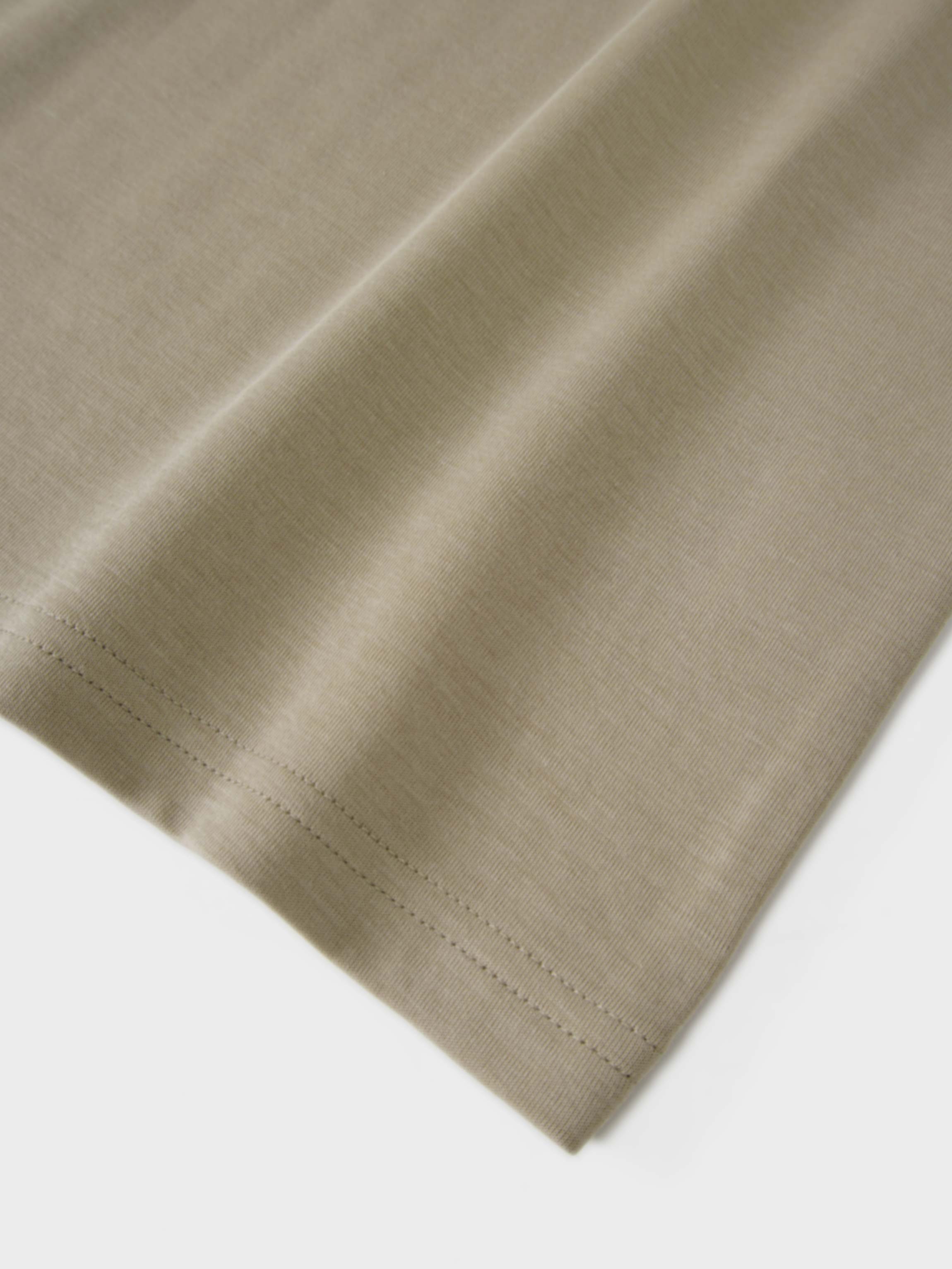 Side Tie T-Shirt Dress-Fawn