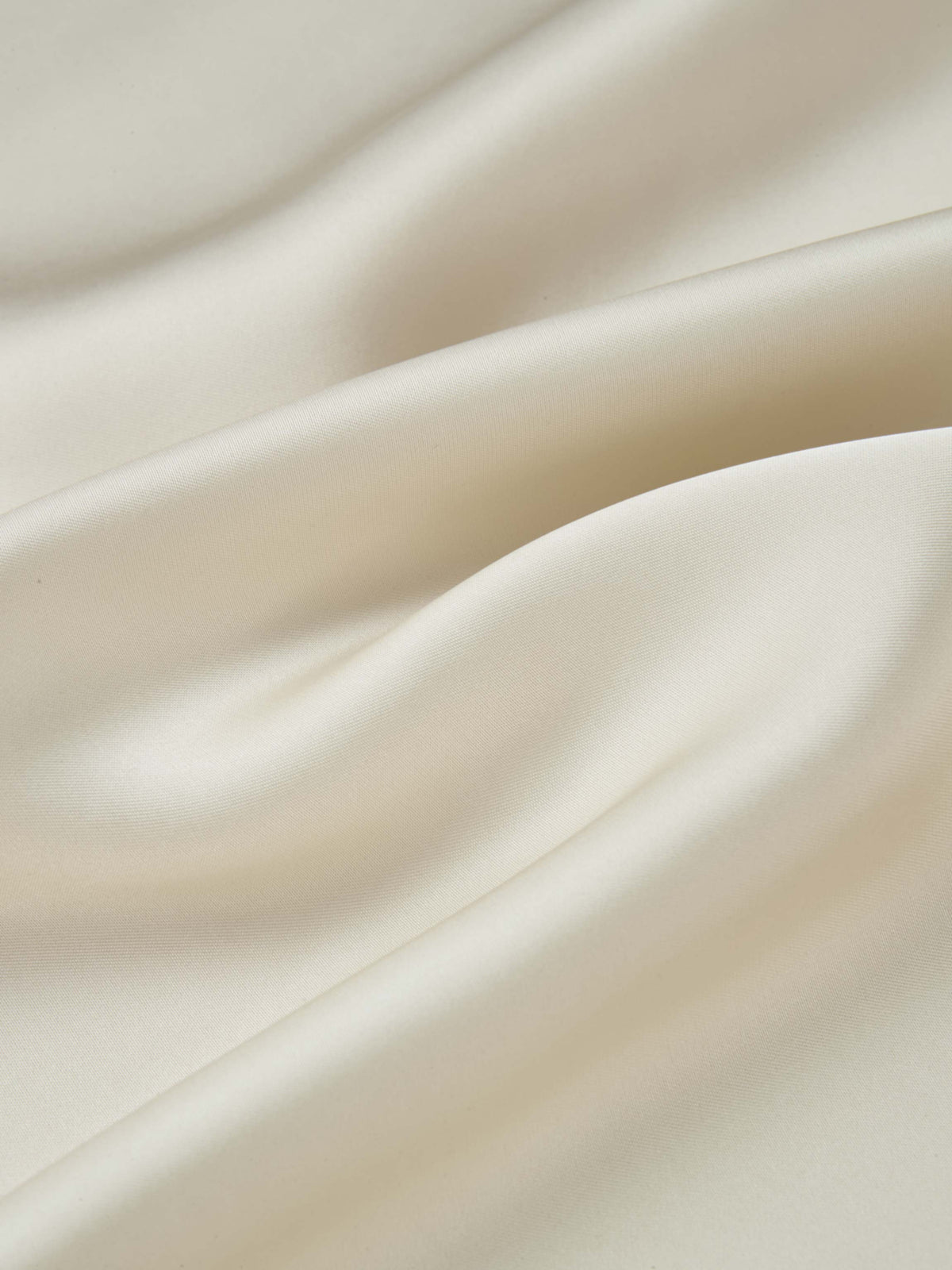 Solid Faux Satin Slip Skirt - Cream