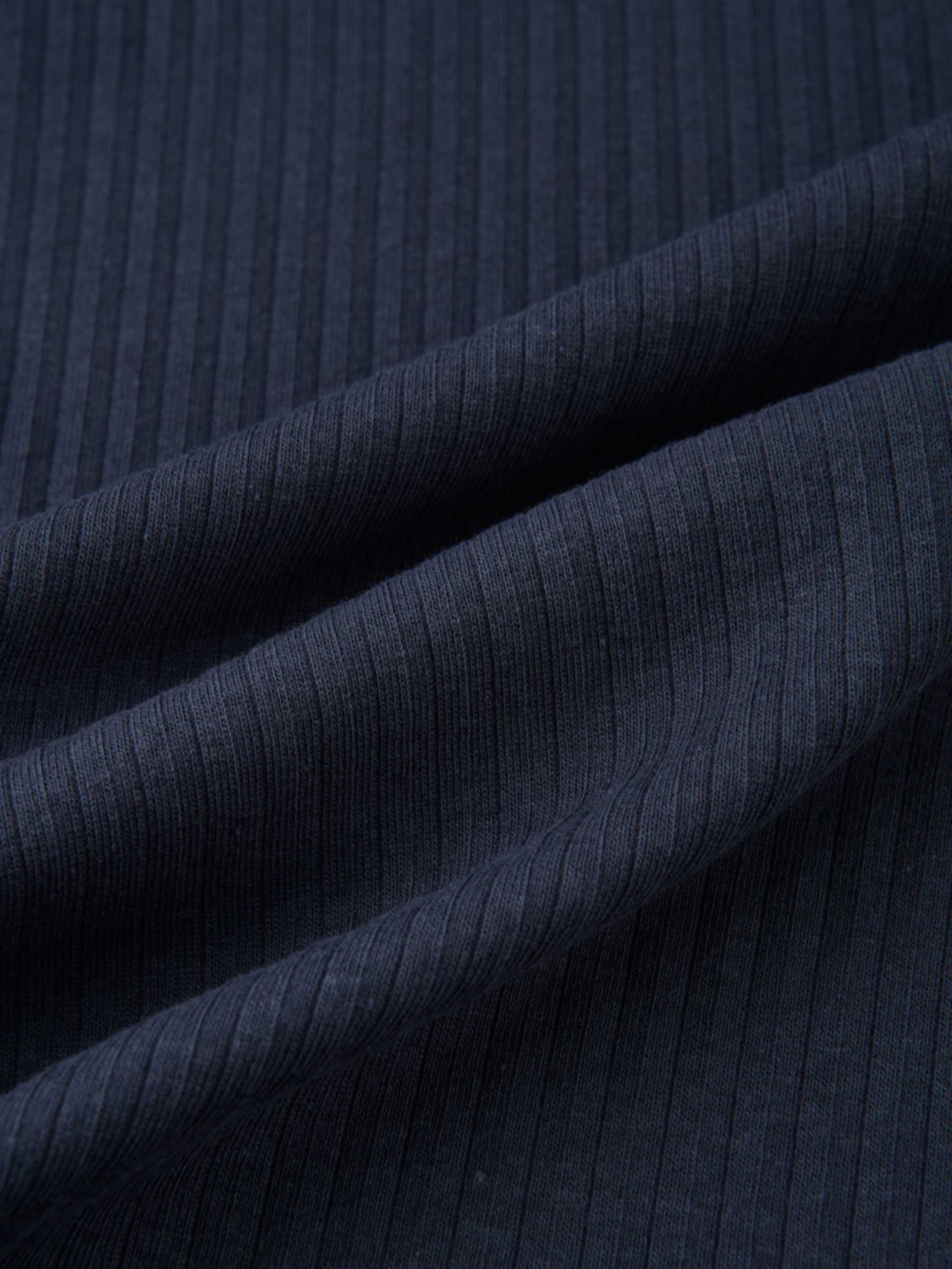 Ribbed Mock Neck Turtleneck - Navy