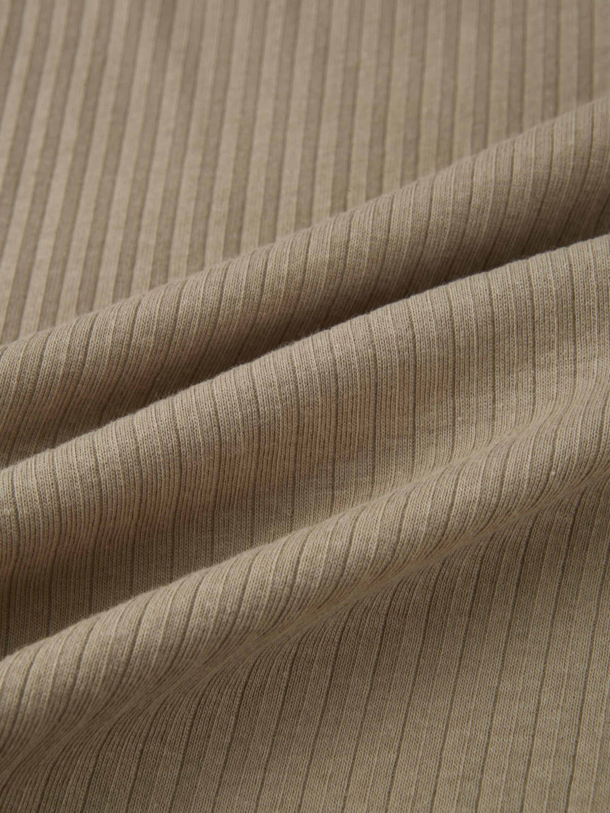 Ribbed Mock Neck Turtleneck - Warm Taupe