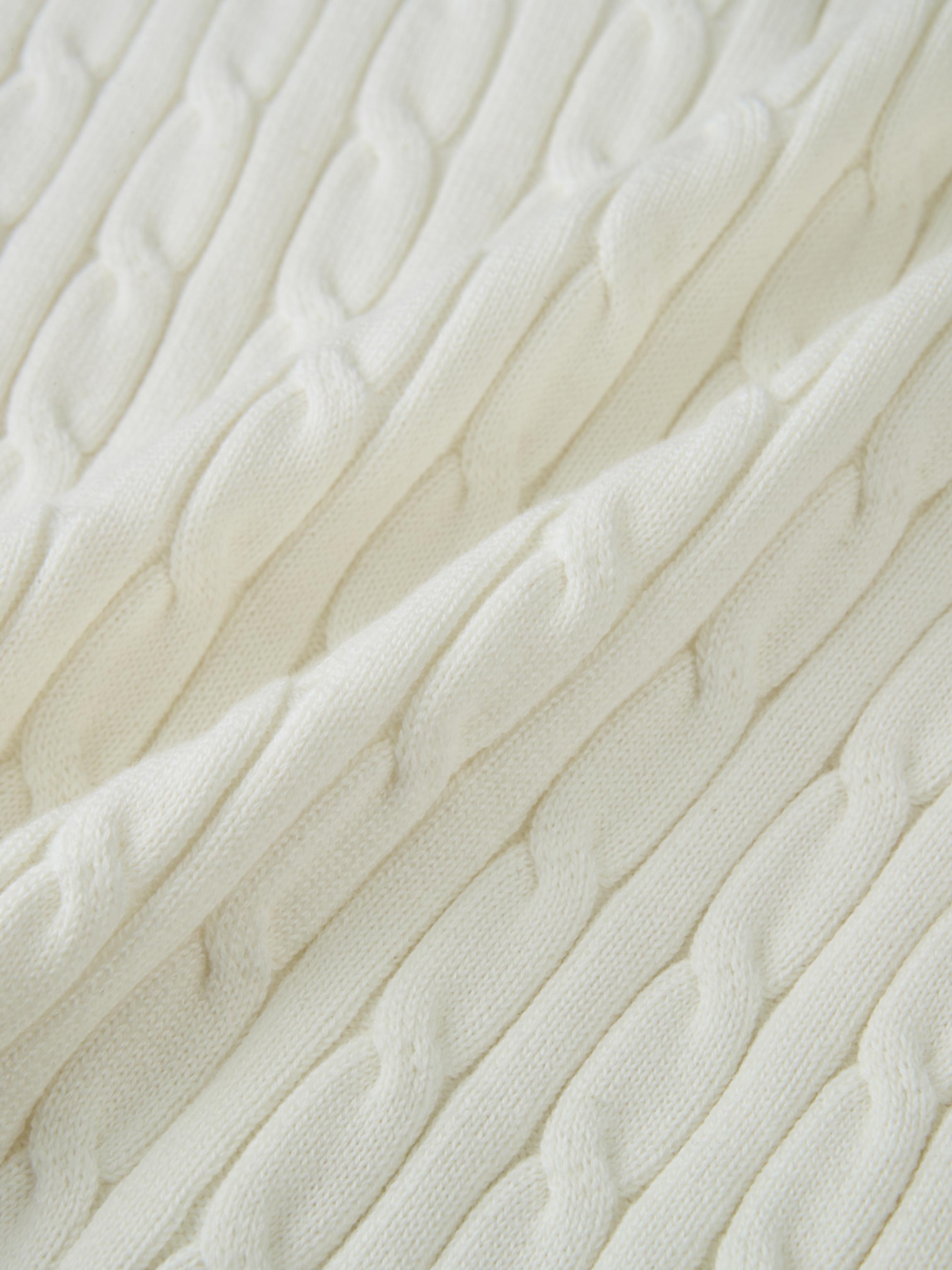 Gold Button Cable Cardigan - Cream