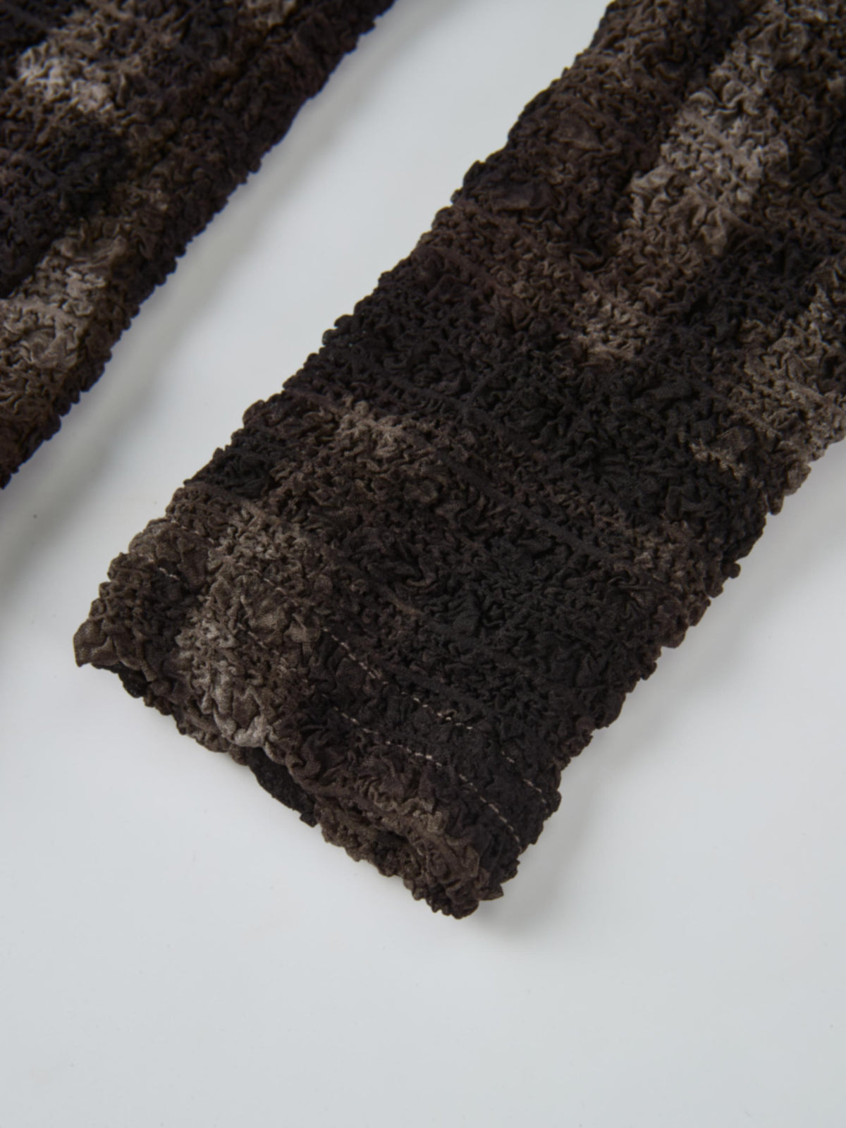 Printed Stretch Textured Turtle Neck - Grey and Black Plaid