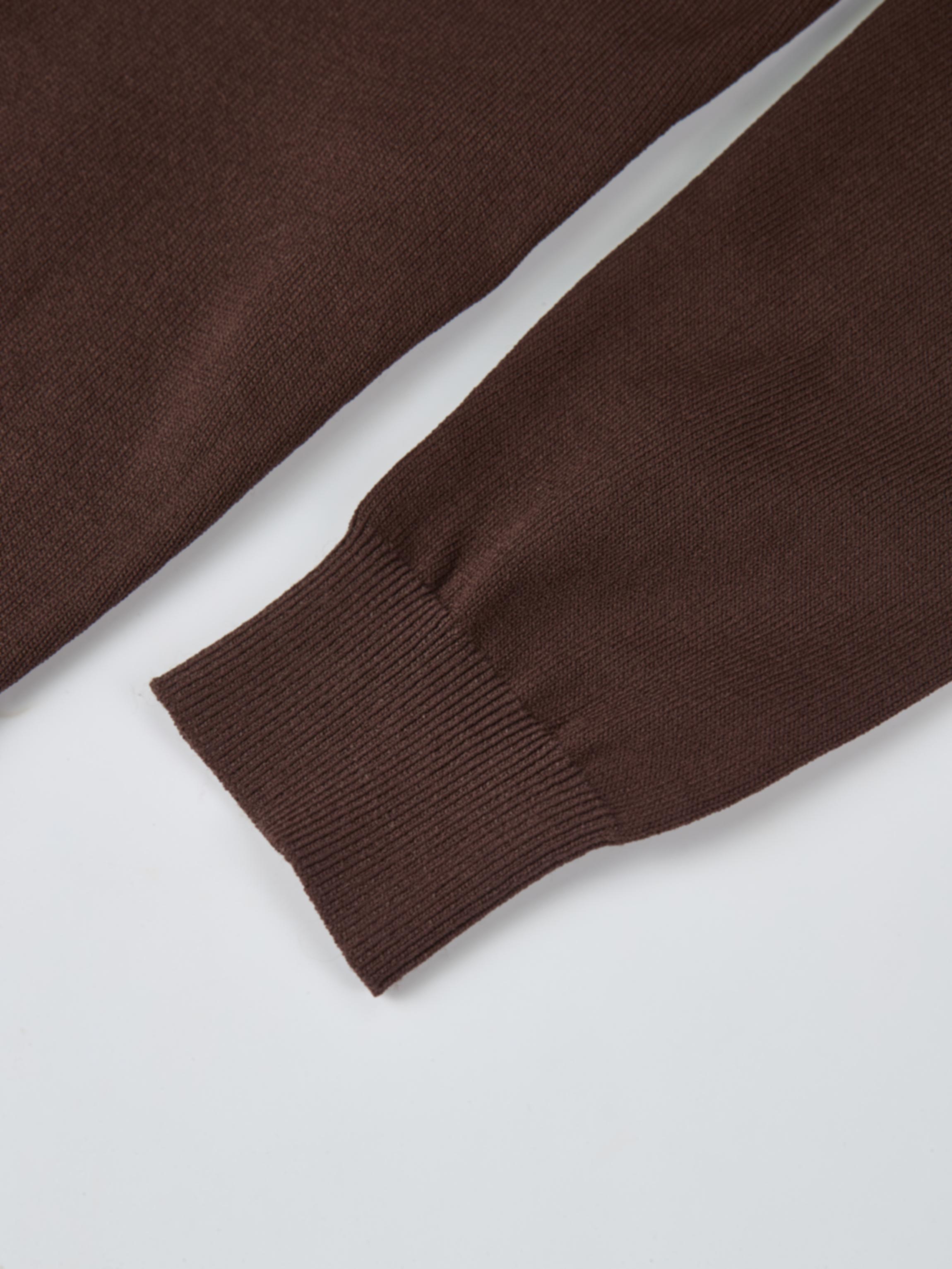 Shoulder Detail Turtleneck - Brown