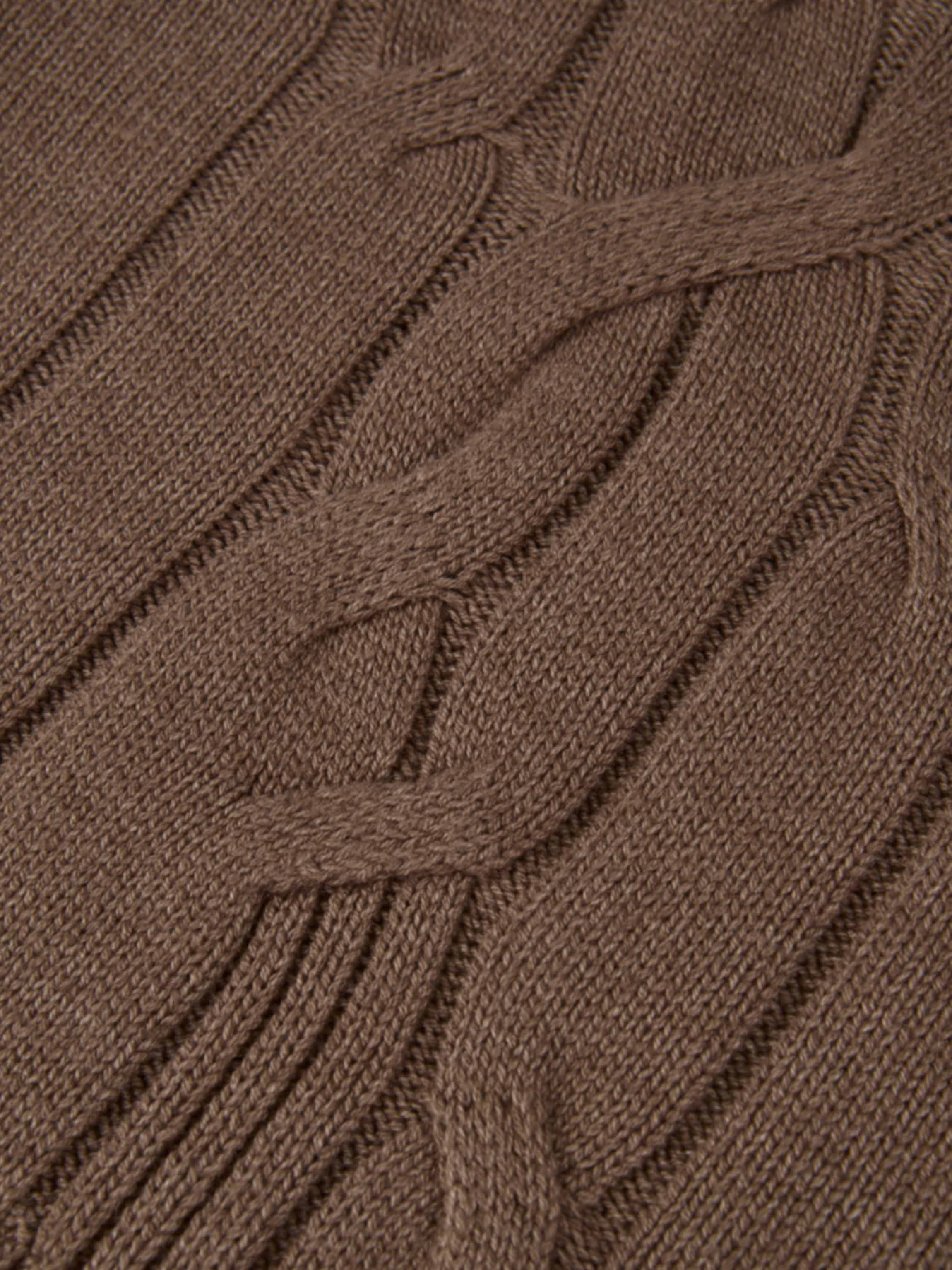 Front Cable Crop Turtleneck Sweater - Warm Taupe